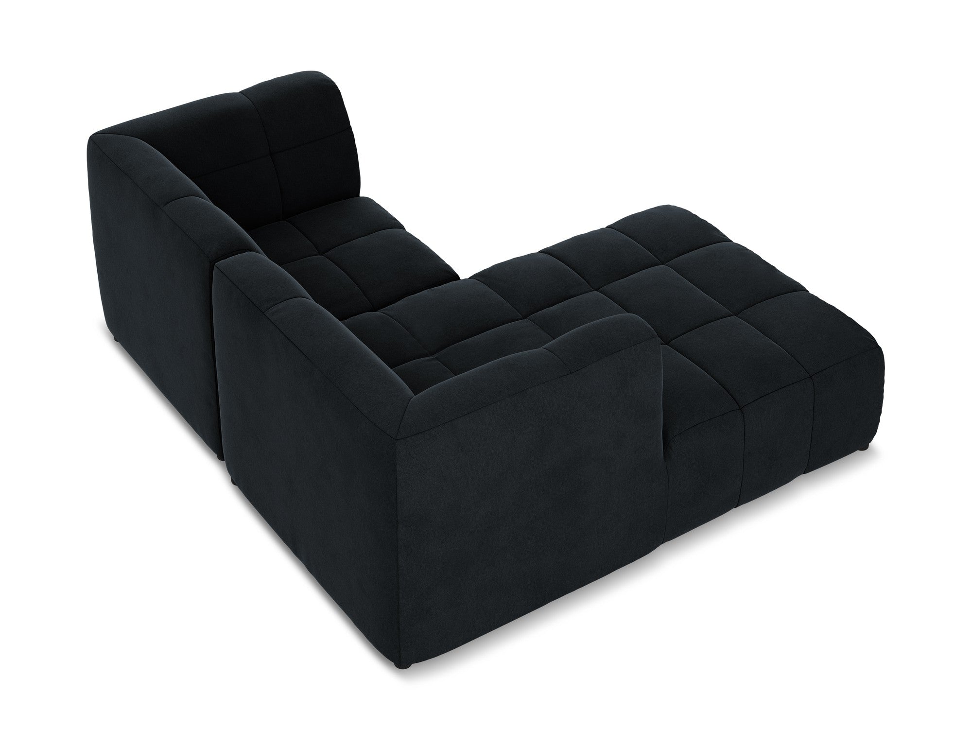 Left-facing velvet modular sofa for 2 people ALOHA in royal blue