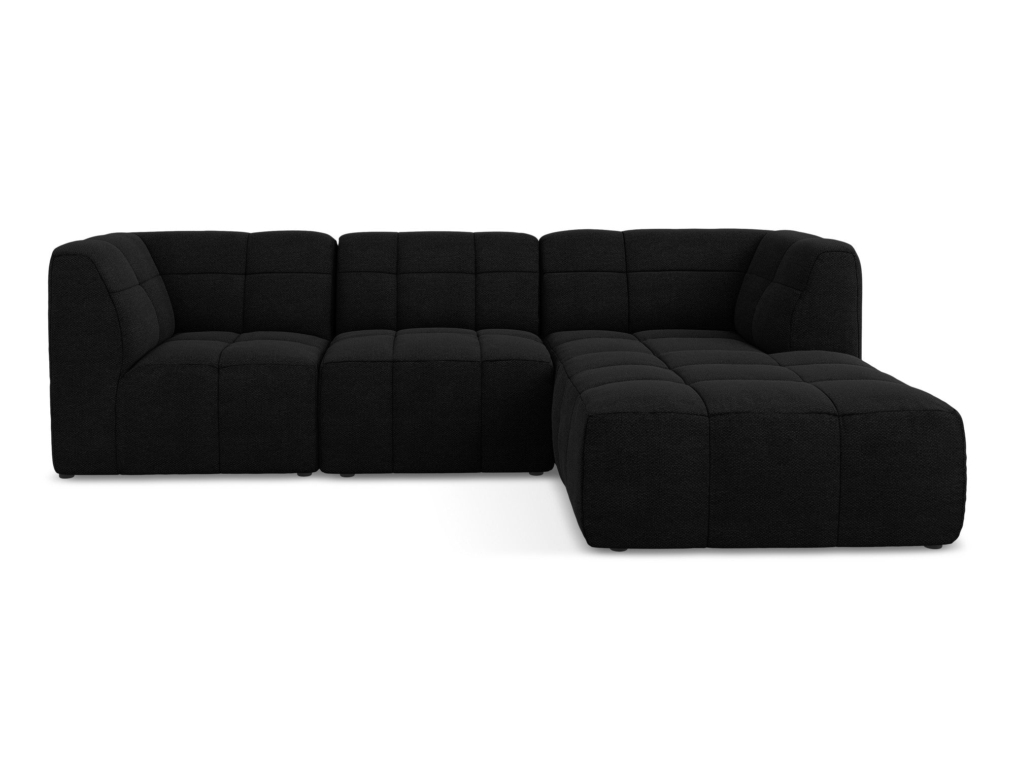 Modulaire rechterhoekbank 3-zits ALOHA zwart boucle