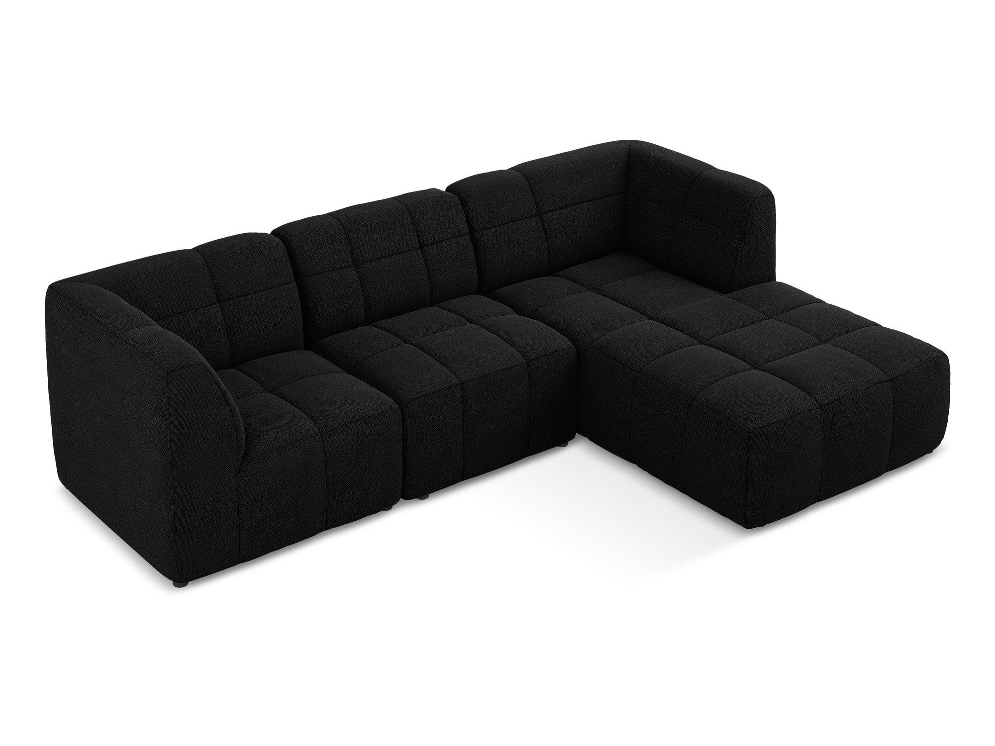 Modulaire rechterhoekbank 3-zits ALOHA zwart boucle