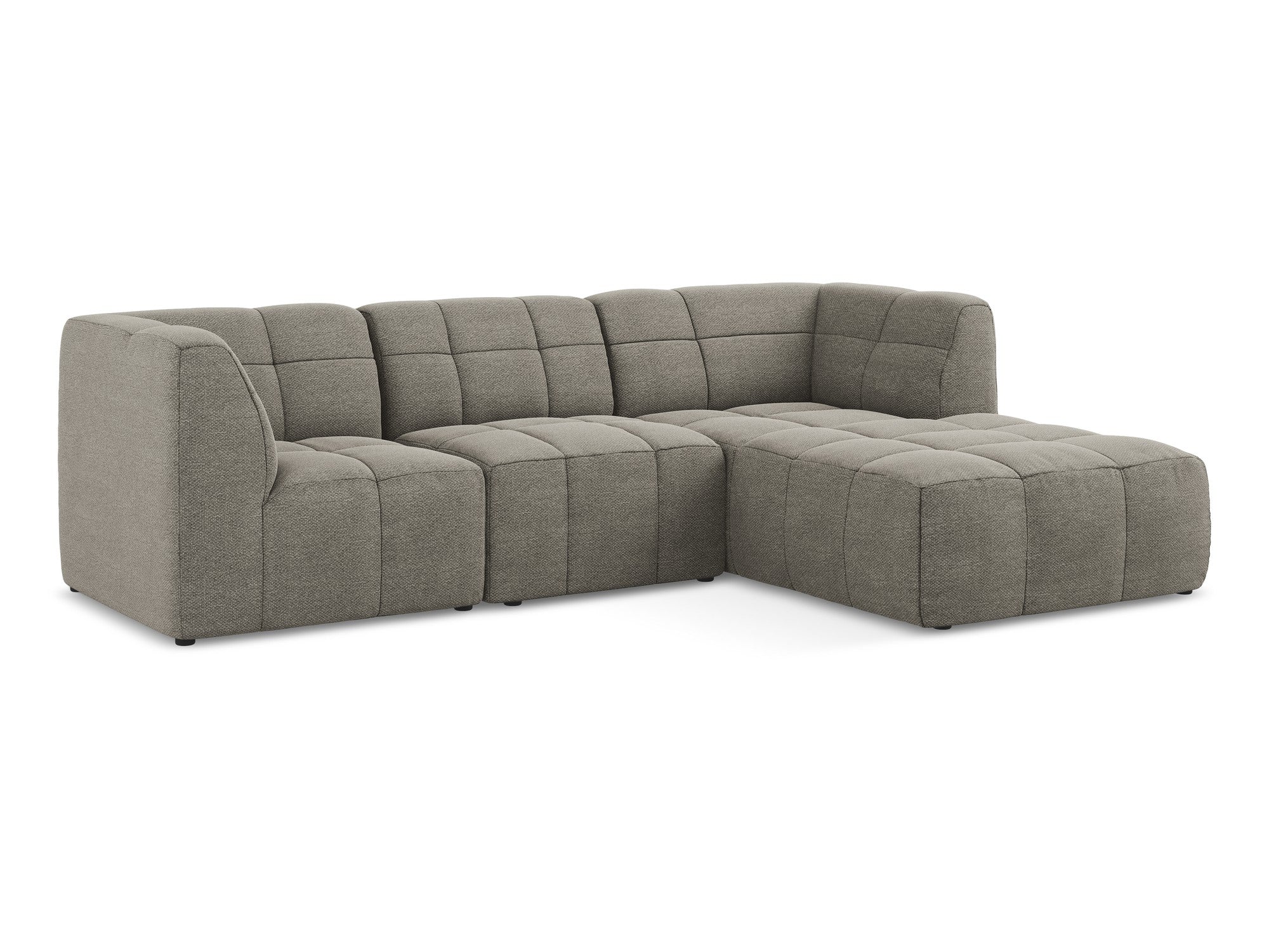 Modularer Ecksofa rechtsseitig 3-Sitzer ALOHA grau Boucle