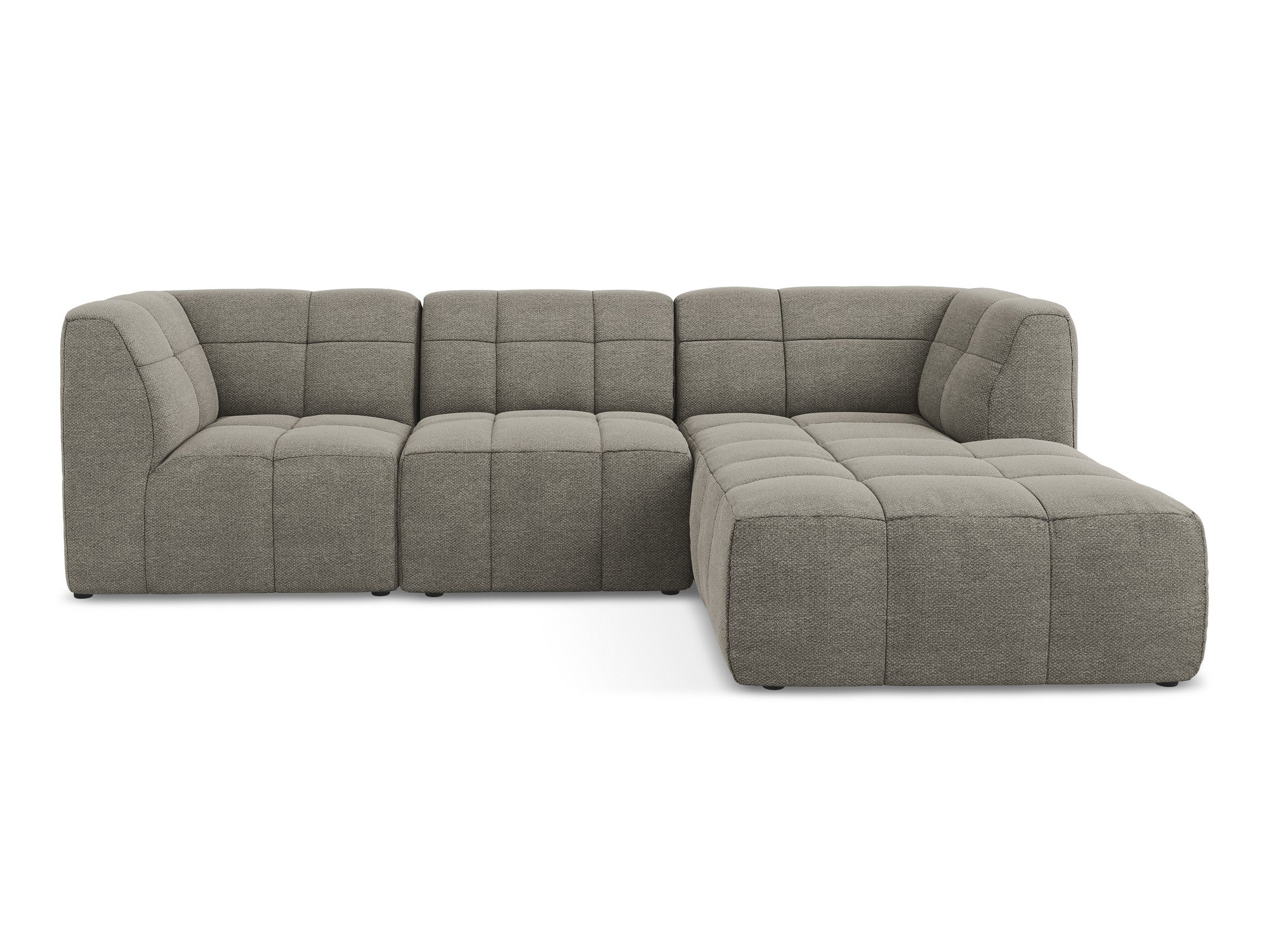 Modularer Ecksofa rechtsseitig 3-Sitzer ALOHA grau Boucle