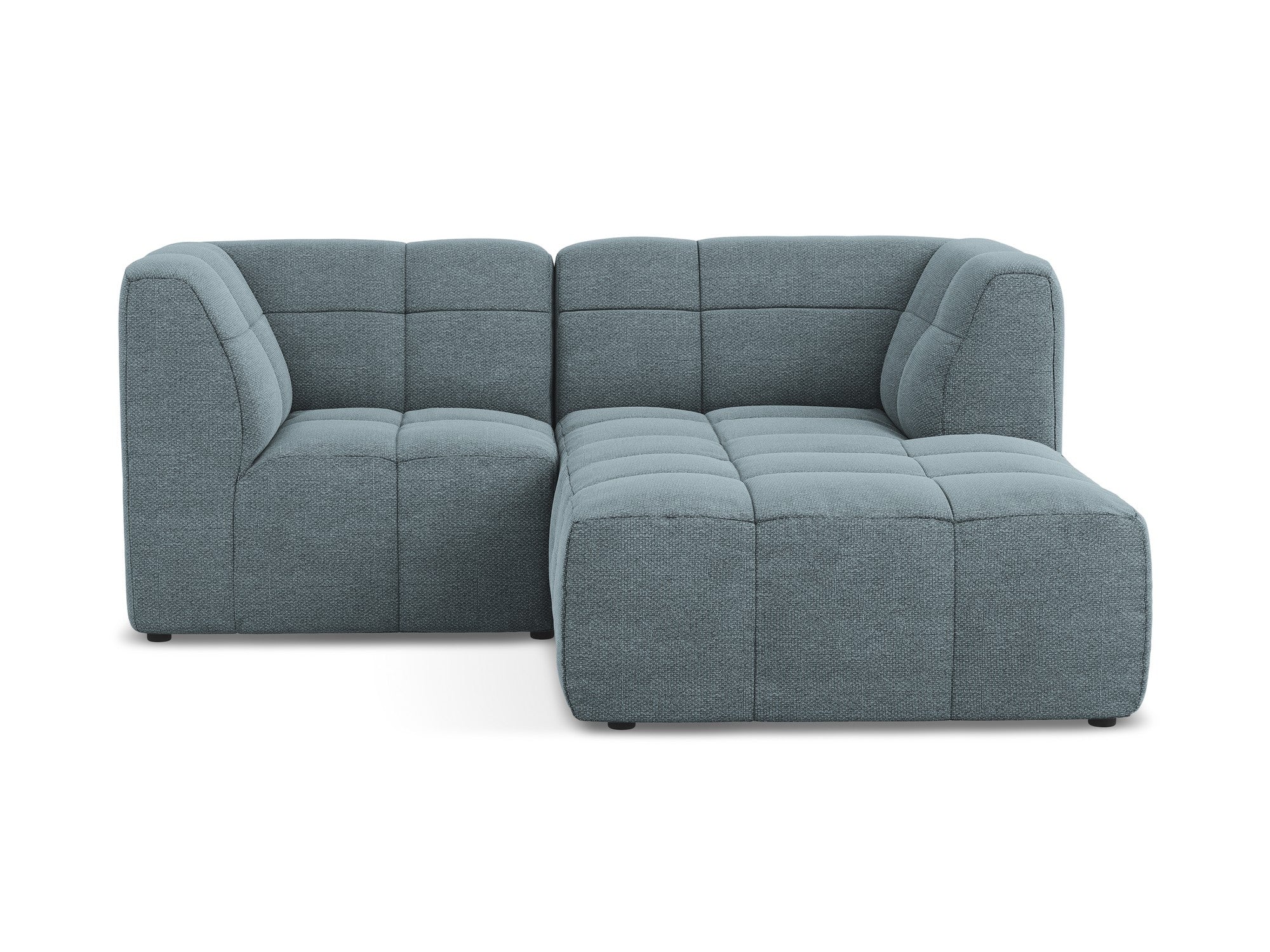 Modularer Ecksofa rechtsseitig 2-sitzig ALOHA jeansblau Boucle