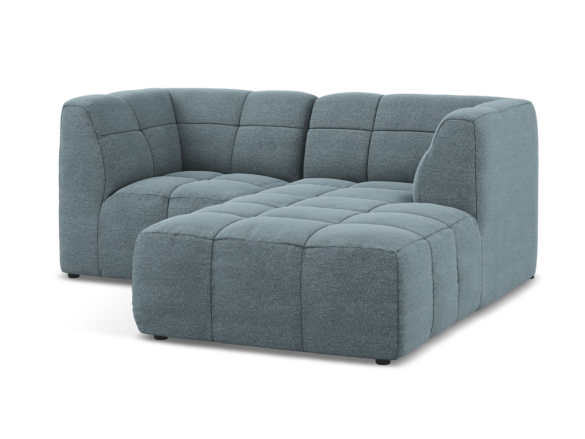 Modularer Ecksofa rechtsseitig 2-sitzig ALOHA jeansblau Boucle