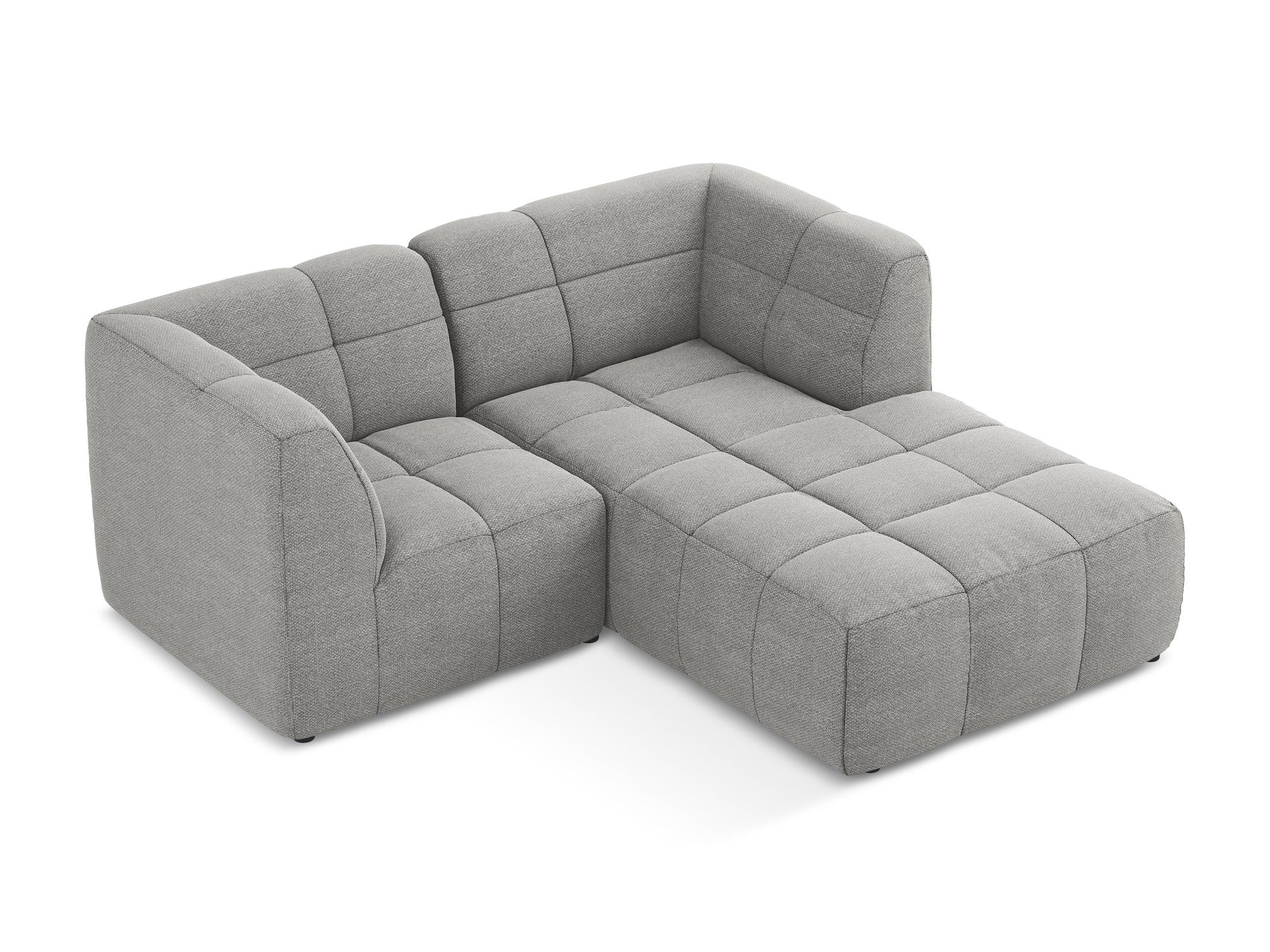 Modularer Ecksofa rechtsseitig 2-sitzig ALOHA hellgrau Boucle