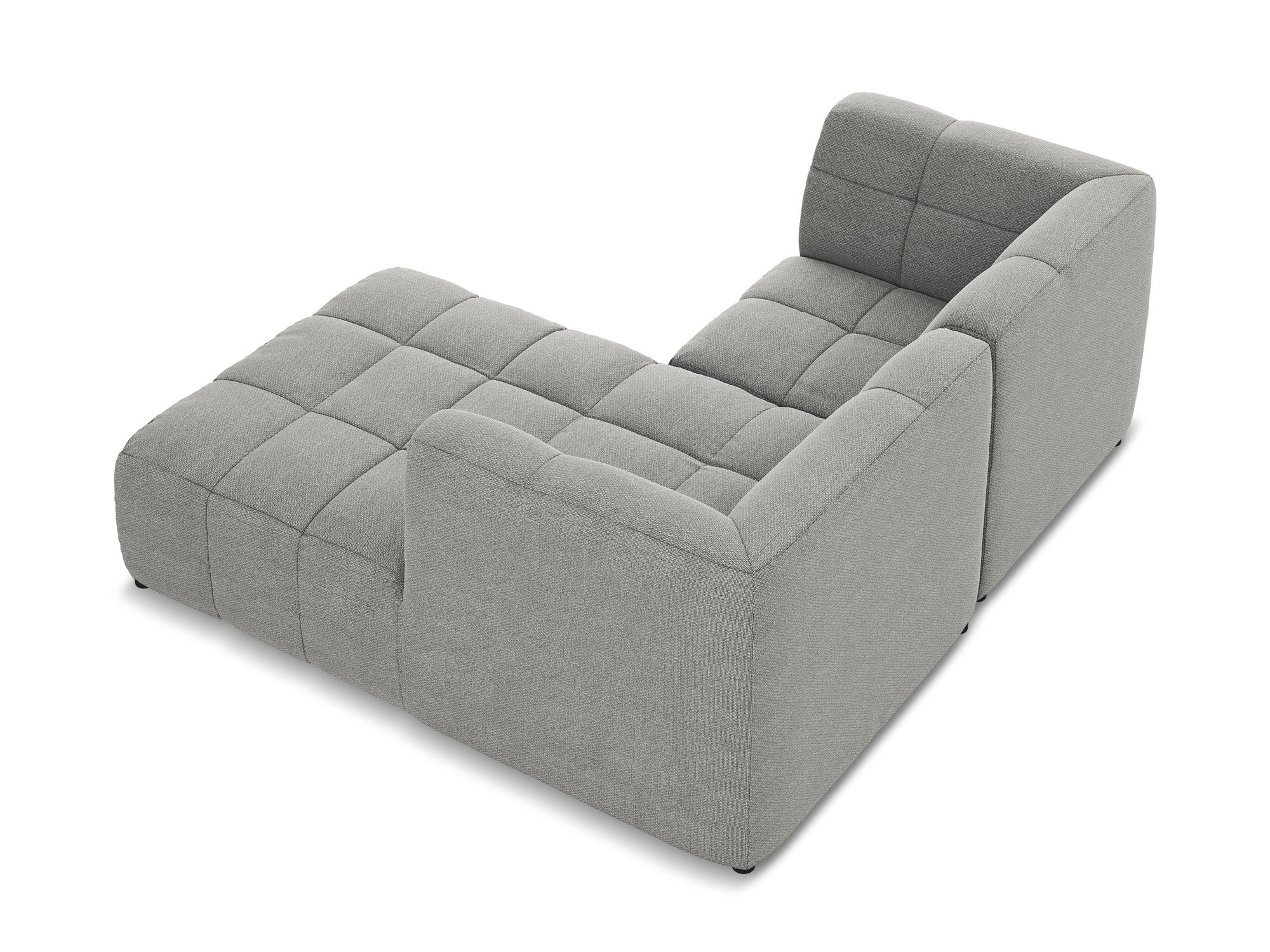 Modularer Ecksofa rechtsseitig 2-sitzig ALOHA hellgrau Boucle