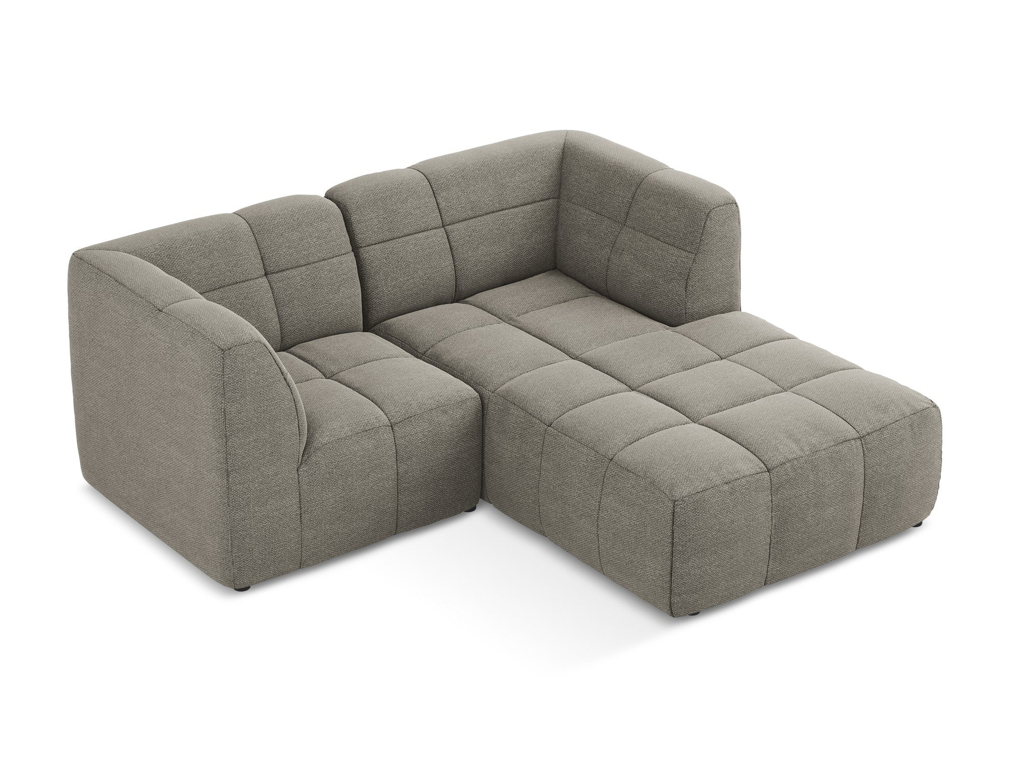 Modularer Ecksofa rechtsseitig 2-sitzig ALOHA grau Boucle