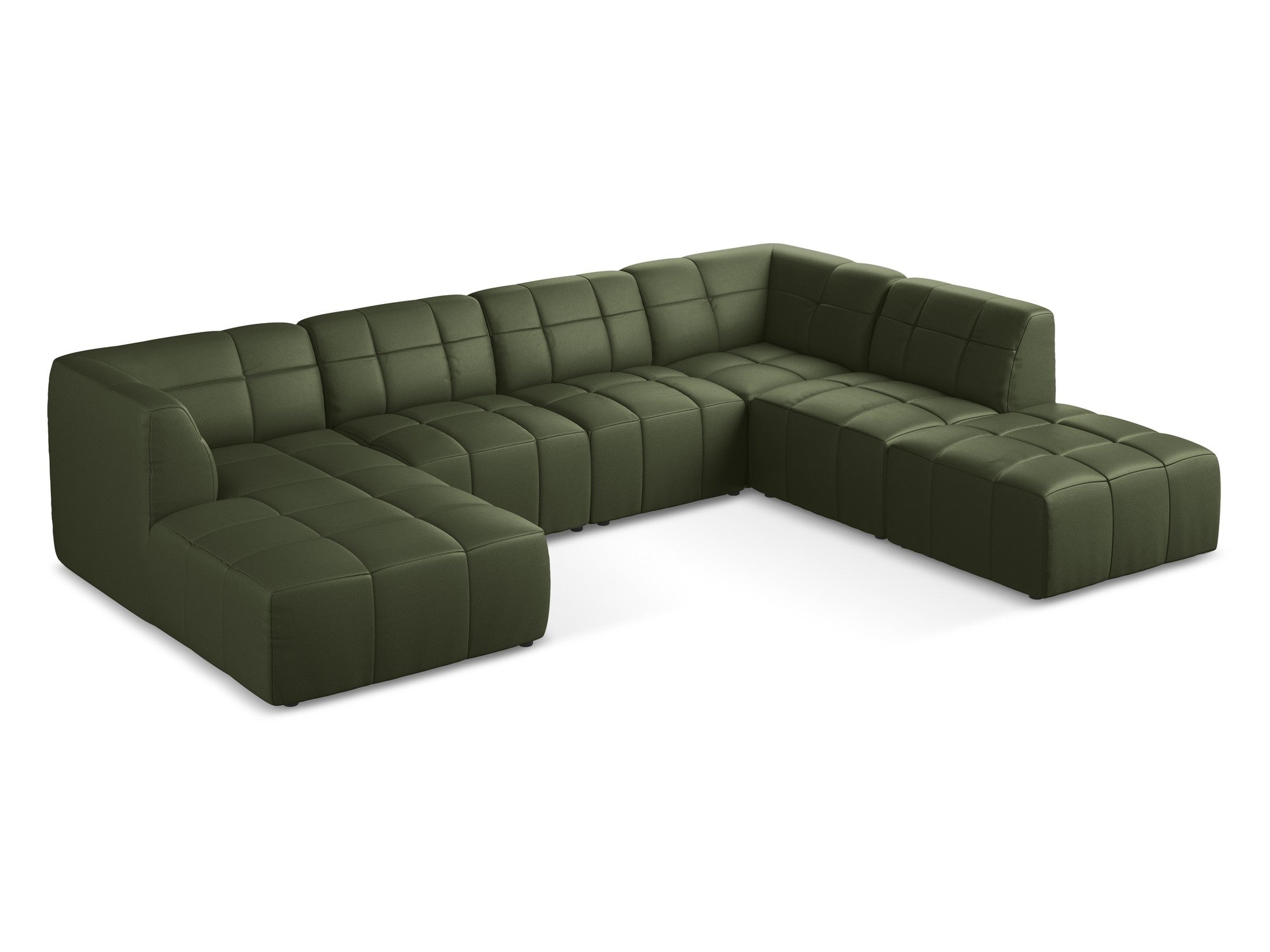 Modular Panoramic Corner Sofa ALOHA Dark Green Eco-Leather