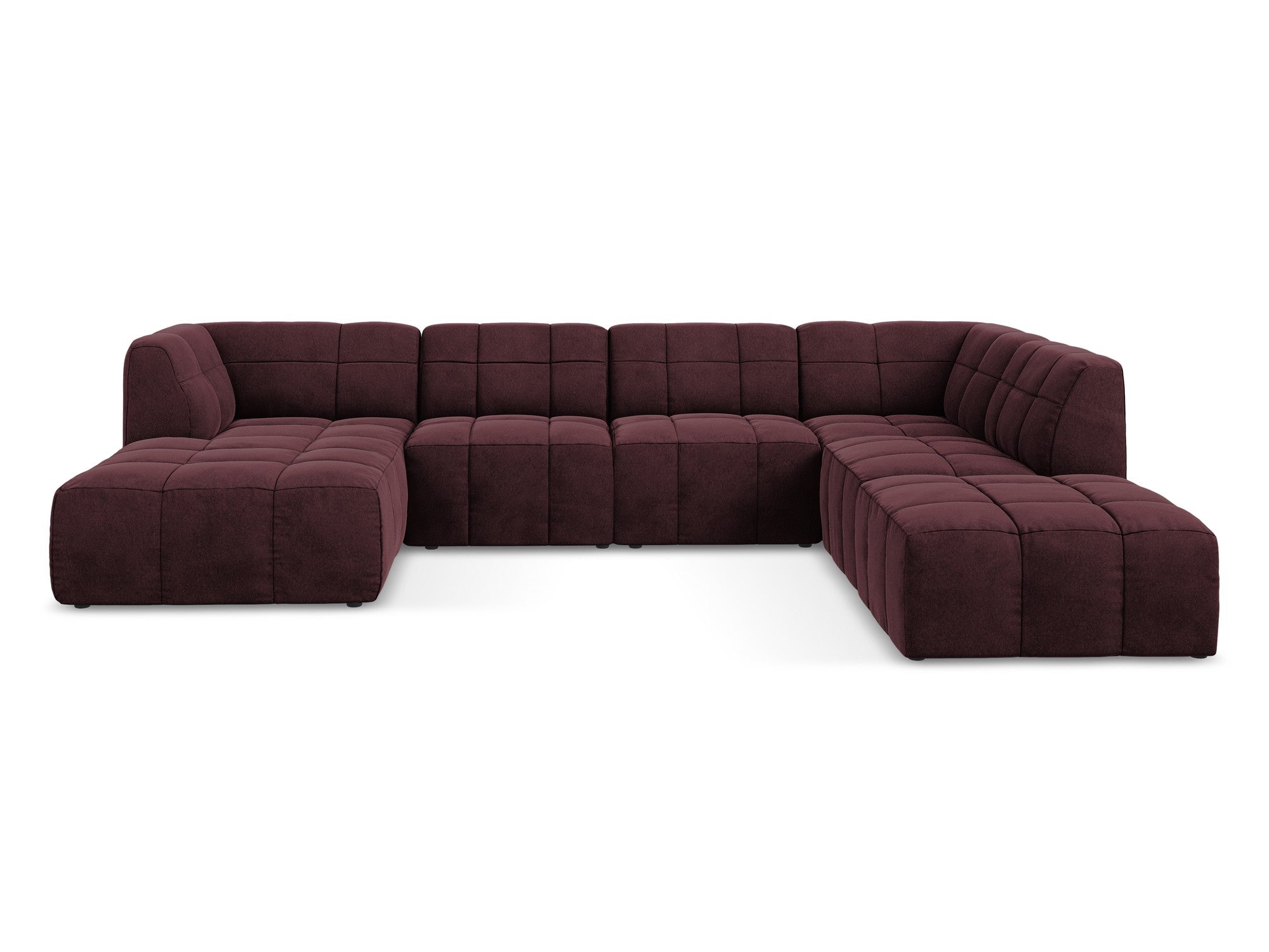 Burgundy Modular Panoramic Velvet Corner Sofa ALOHA