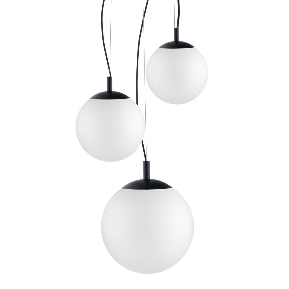 ALUR 2 ceiling lamp with frosted glass and black finish