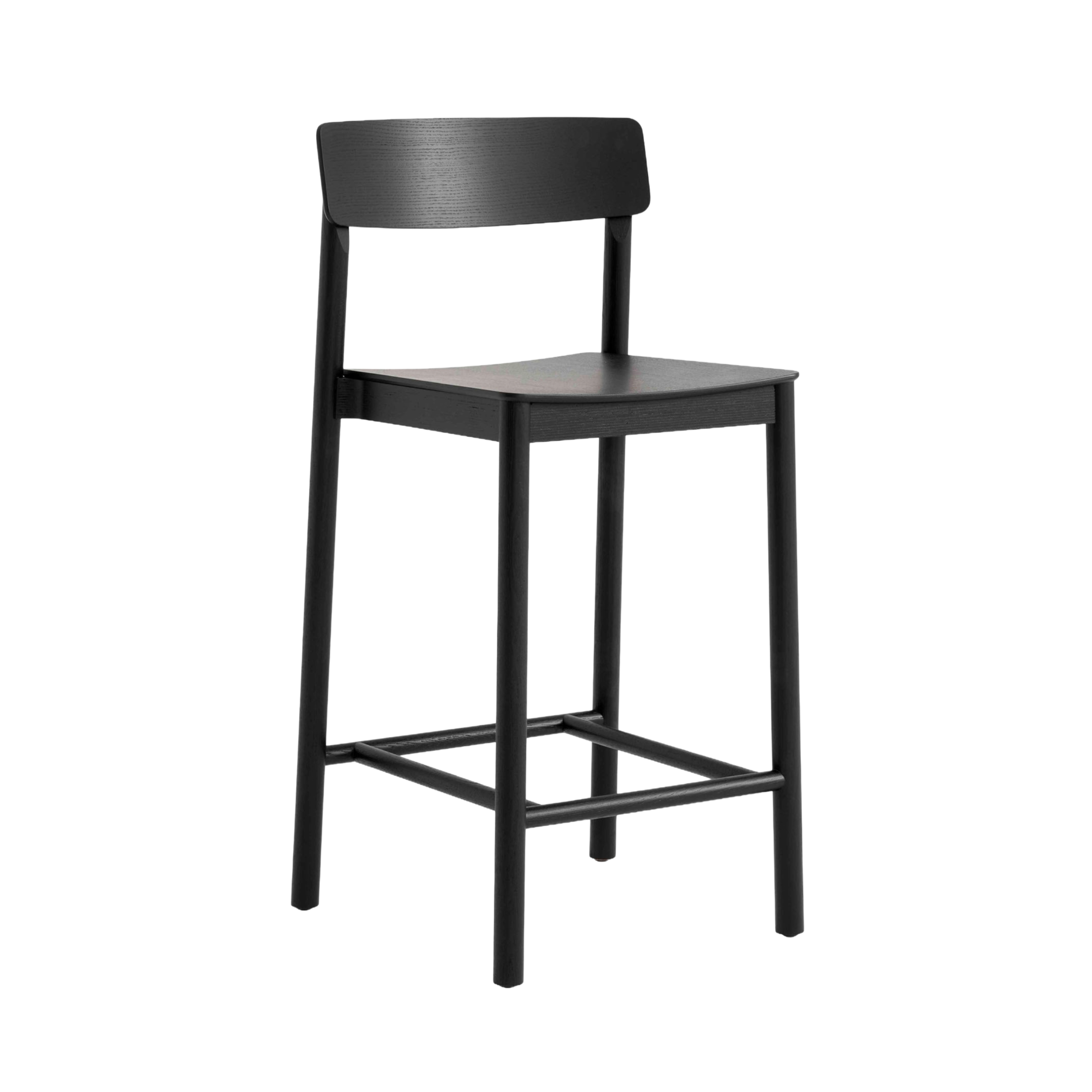 Hocker BETTY van zwart gelakt essenhout