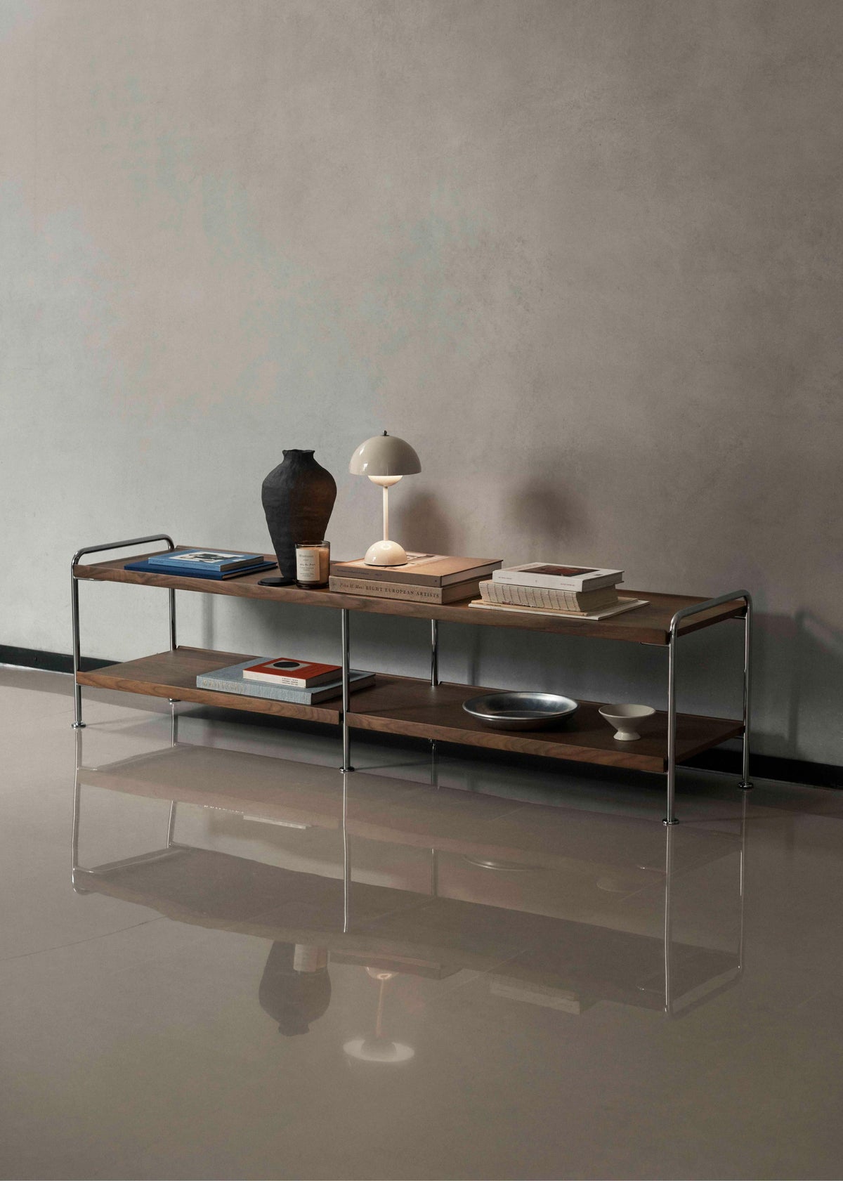 ALIMA NDS4 TV cabinet chrome with oak wood