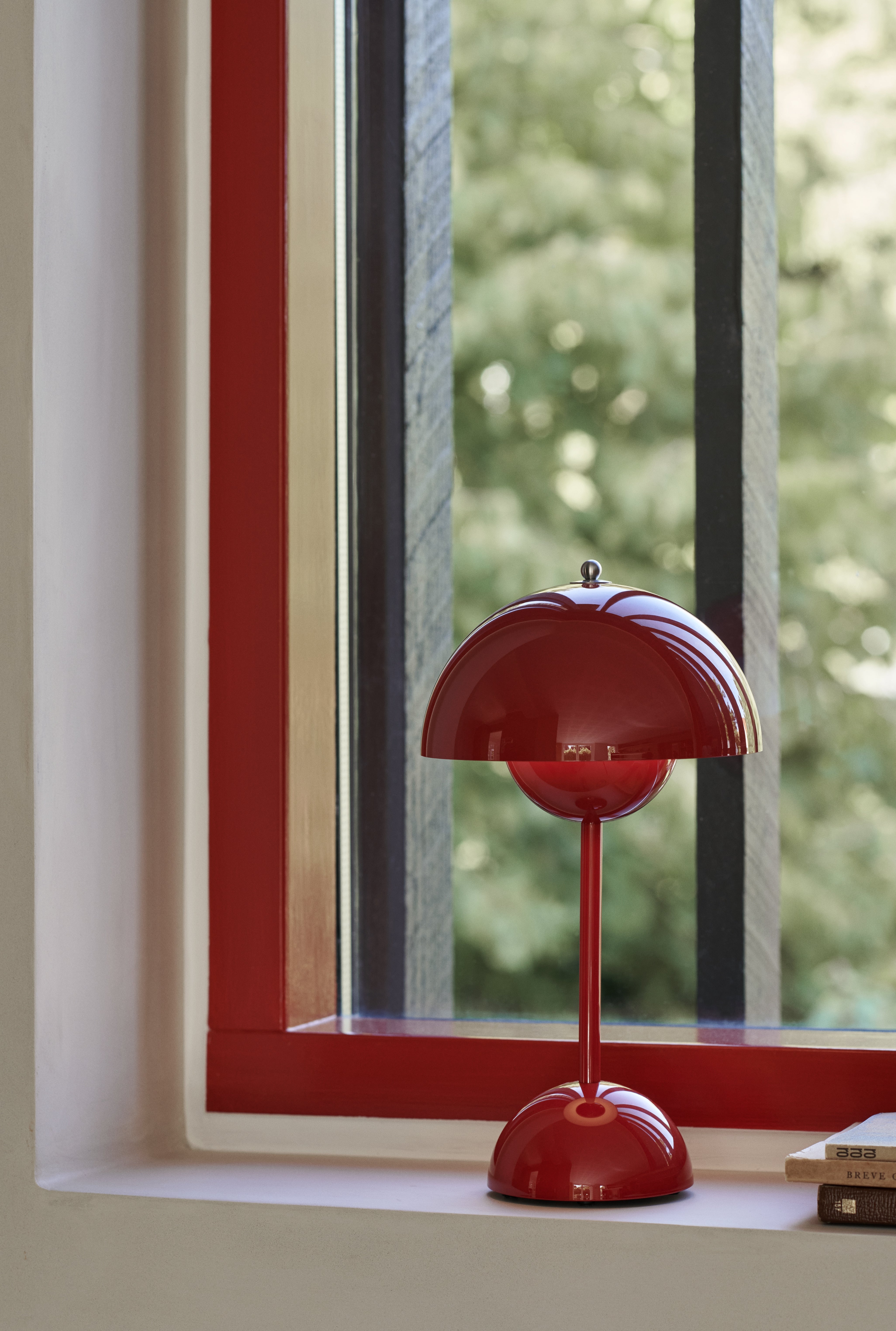 Draagbare lamp FLOWERPOT VP9 wijnrood