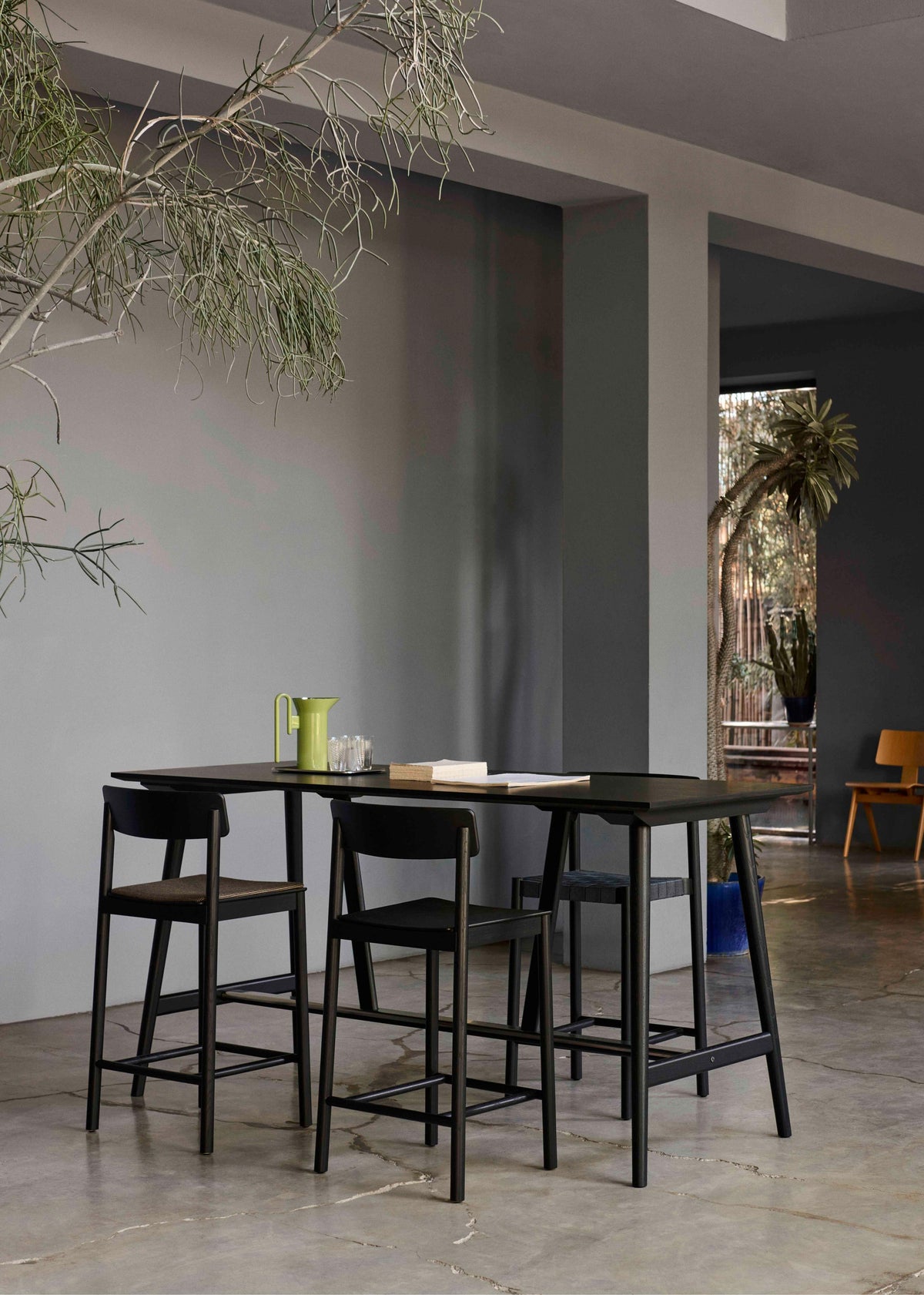 Hocker BETTY gelakt eiken