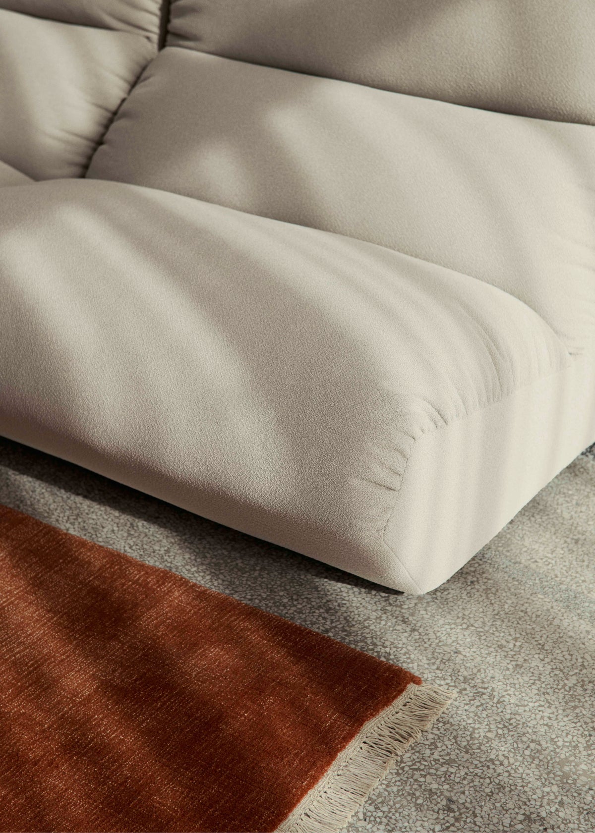 Vloerkleed met franjes THE MOOR beige