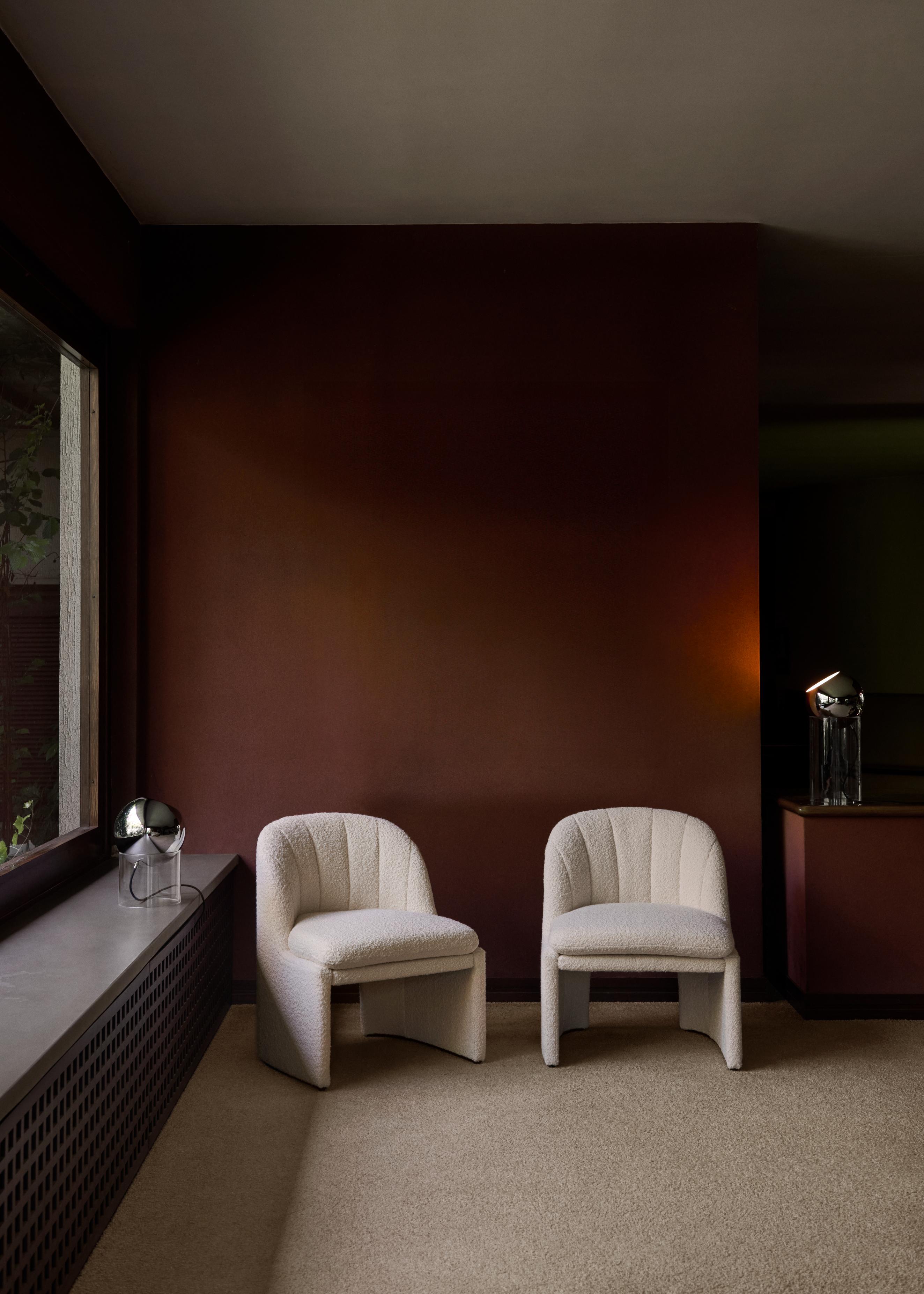 Tafellamp TOPAN VP13 met verchroomde kap en transparante voet