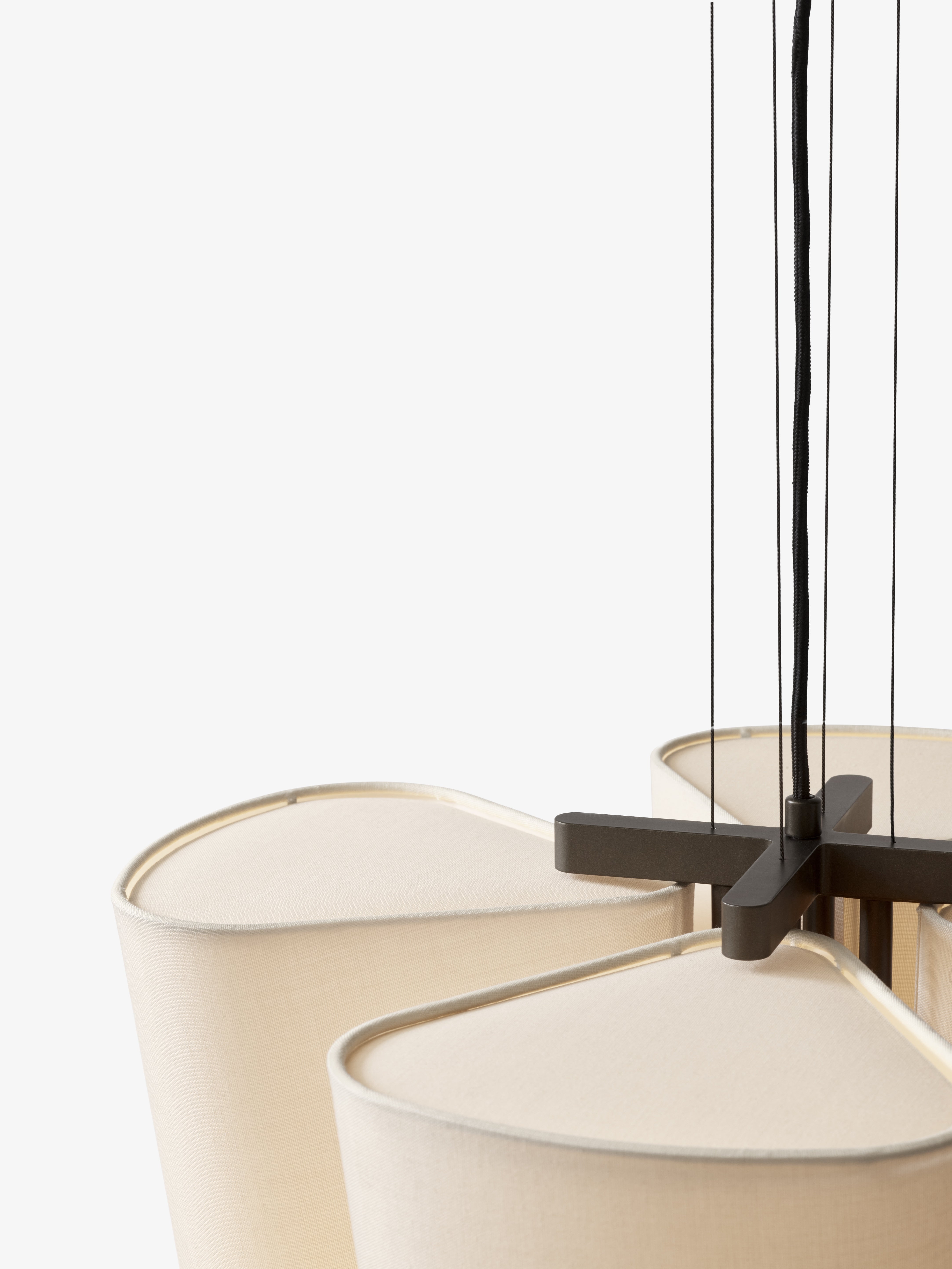 Hanglamp BELLA beige met bruine afwerking