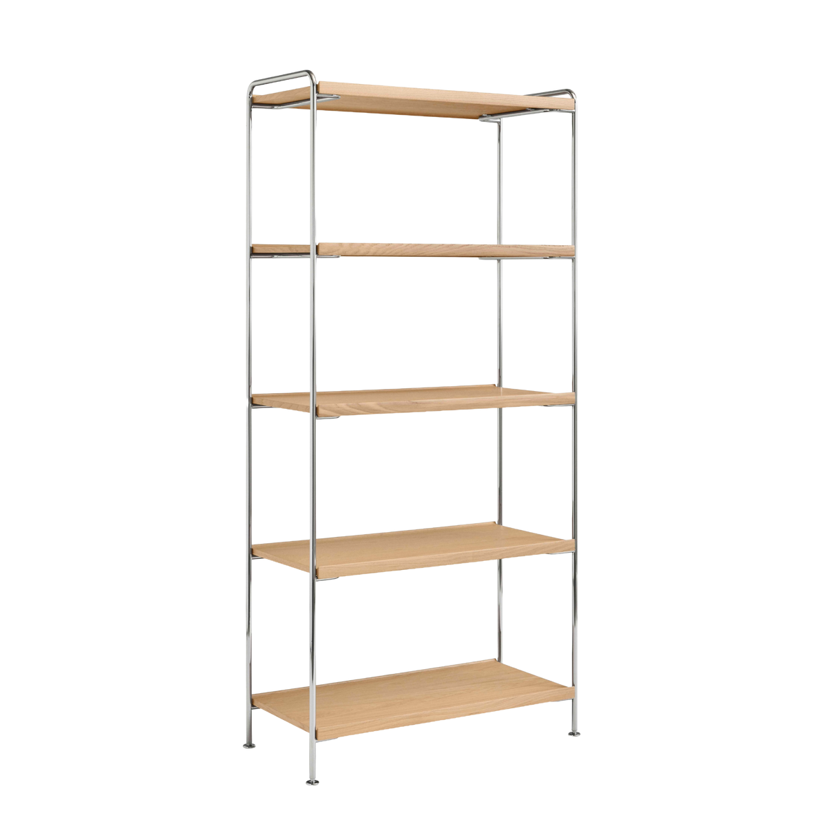 Regaal ALIMA NDS6 chroom met eikenhout