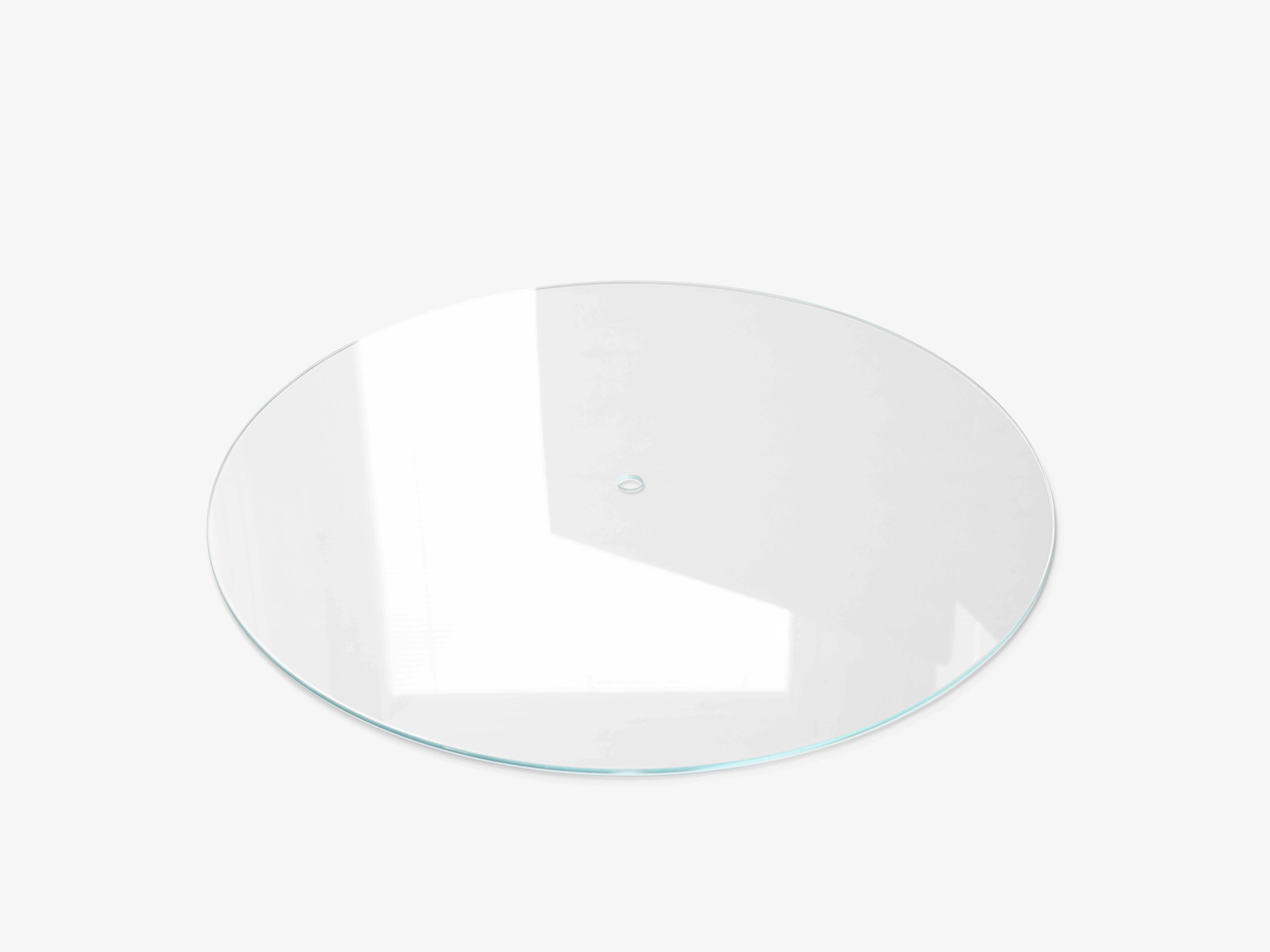 Salontafel WIRE VP17 met glazen blad en gepolijste stalen basis