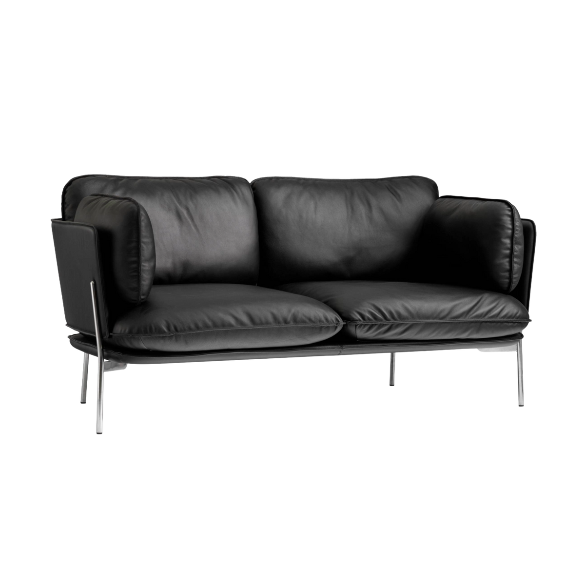Sofa 2-zits CLOUD LN2 gestoffeerd met een verchroomde basis