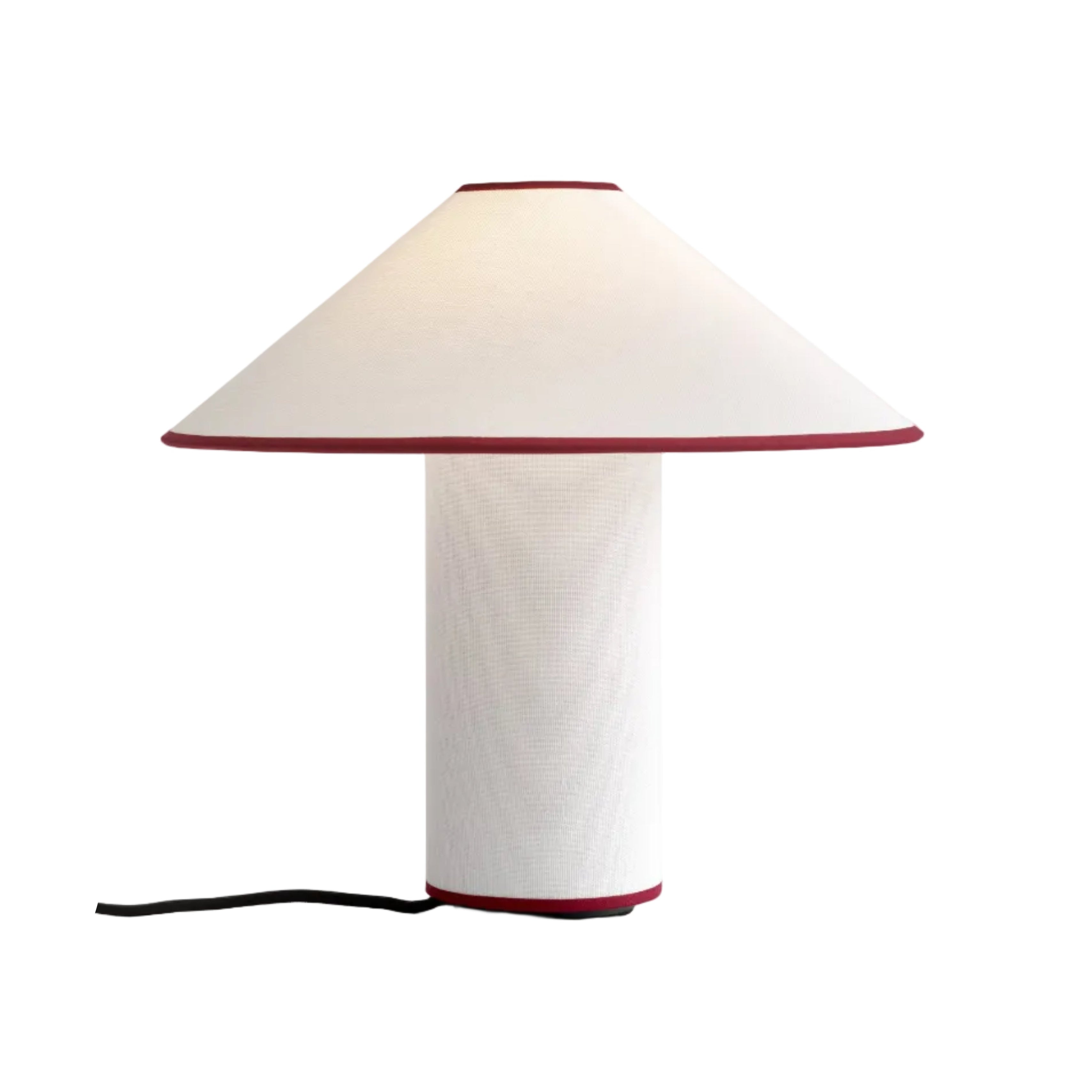 Tafellamp COLETTE ATD6 wit met rode afwerking