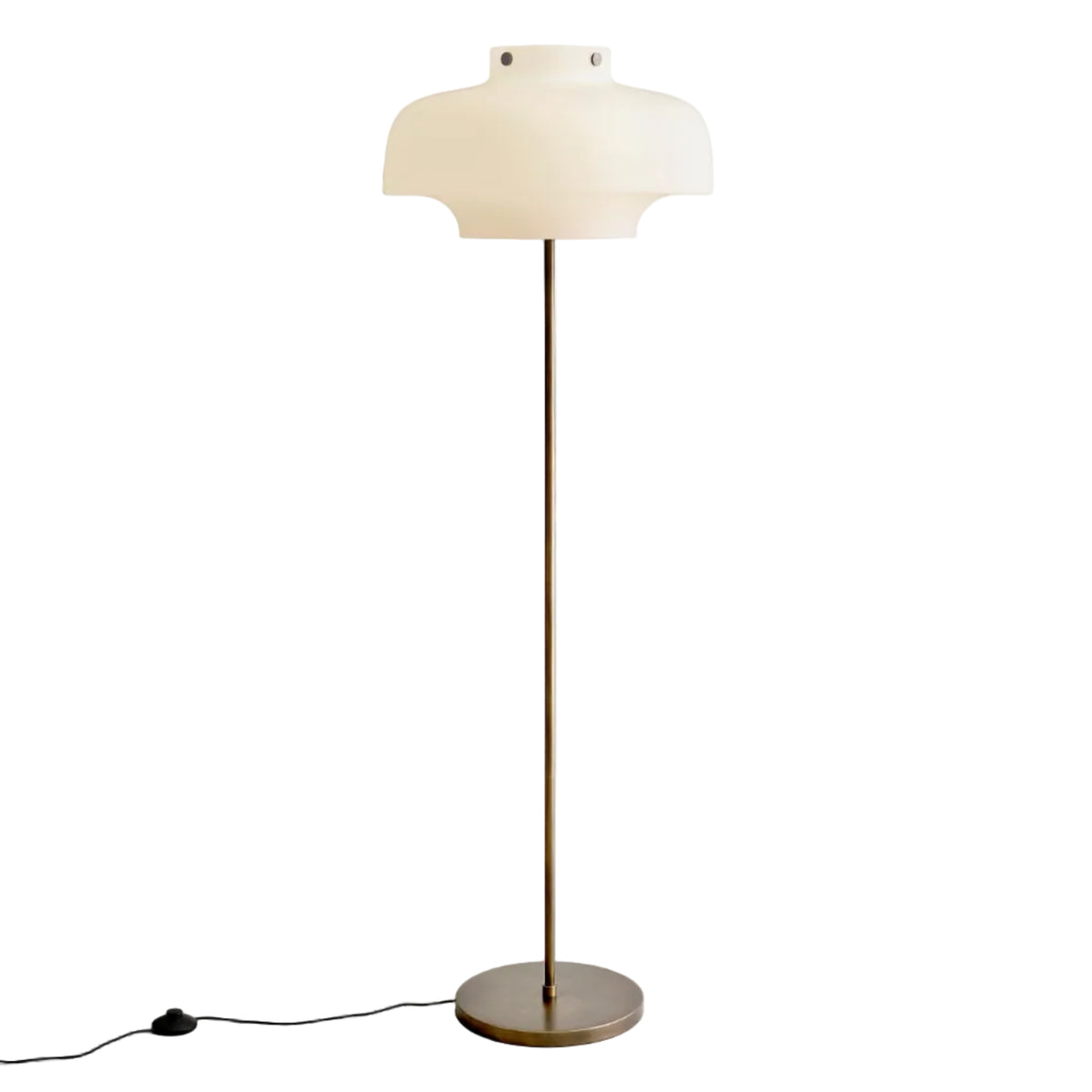 Vloerlamp COPENHAGEN SC14 opal glazen kap met een bronskleurige basis