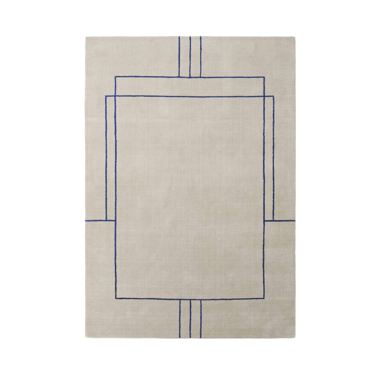 Vloerkleed CRUISE zandkleurig met blauw