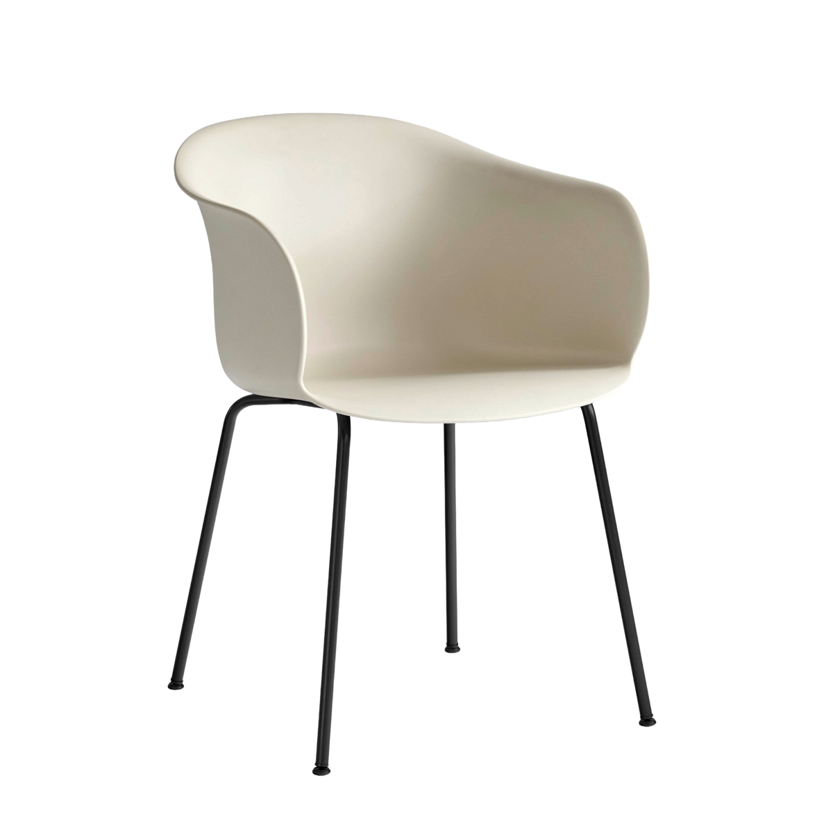 ELEFY JH28 stoel beige met zwarte stalen basis