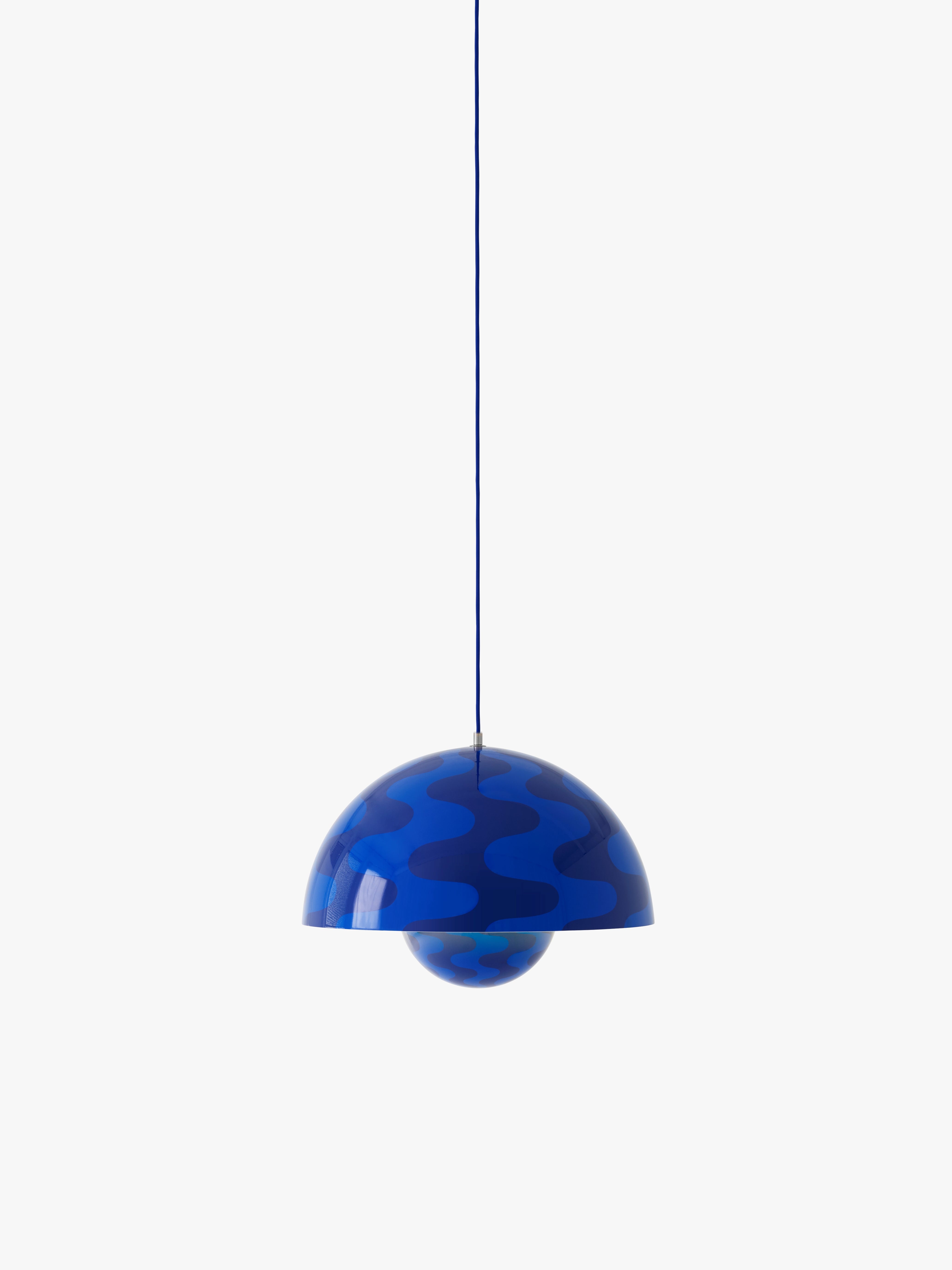 Hanglamp FLOWERPOT blauw-blauwe patroon