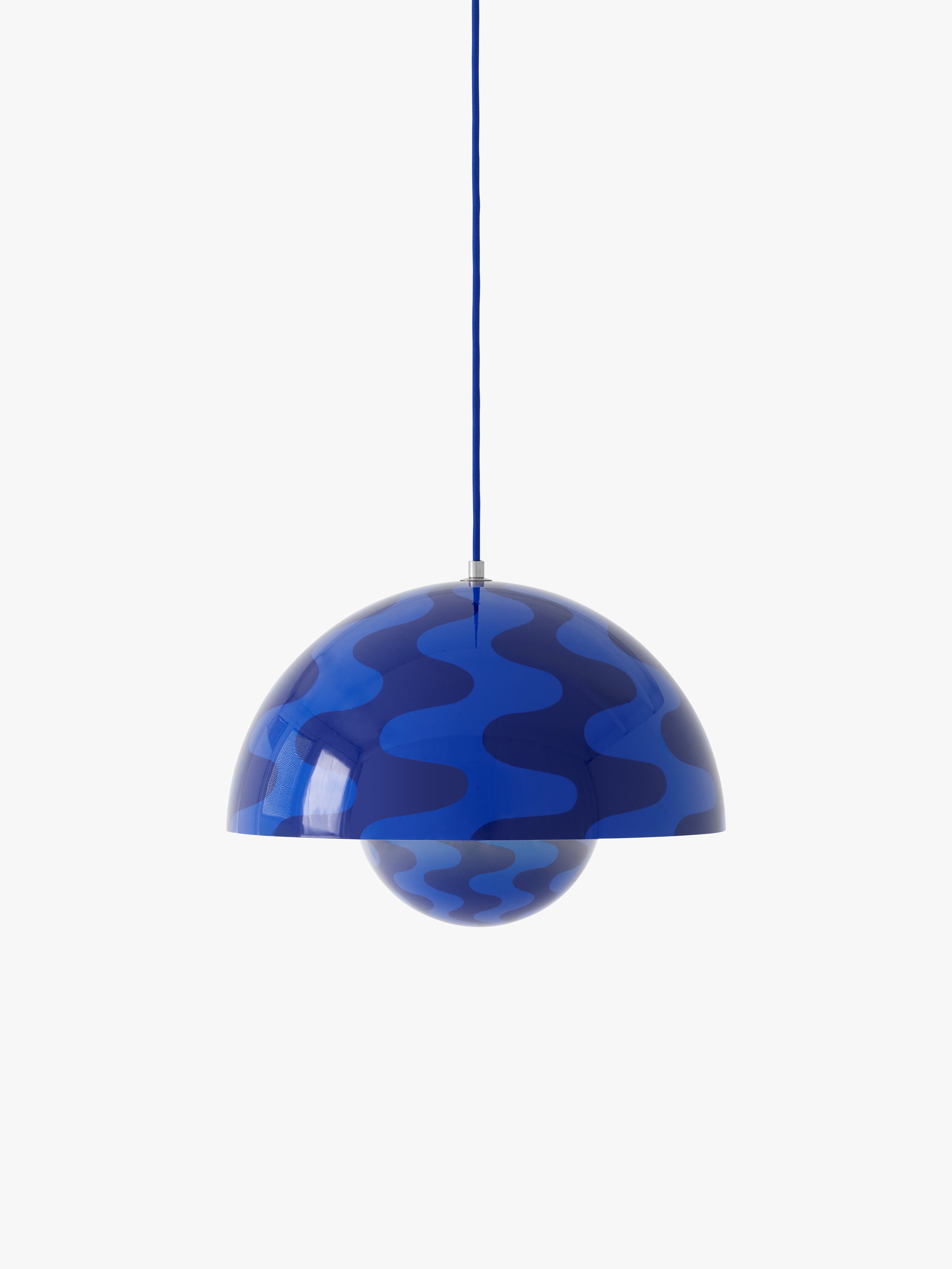 Hanglamp FLOWERPOT blauw-blauwe patroon