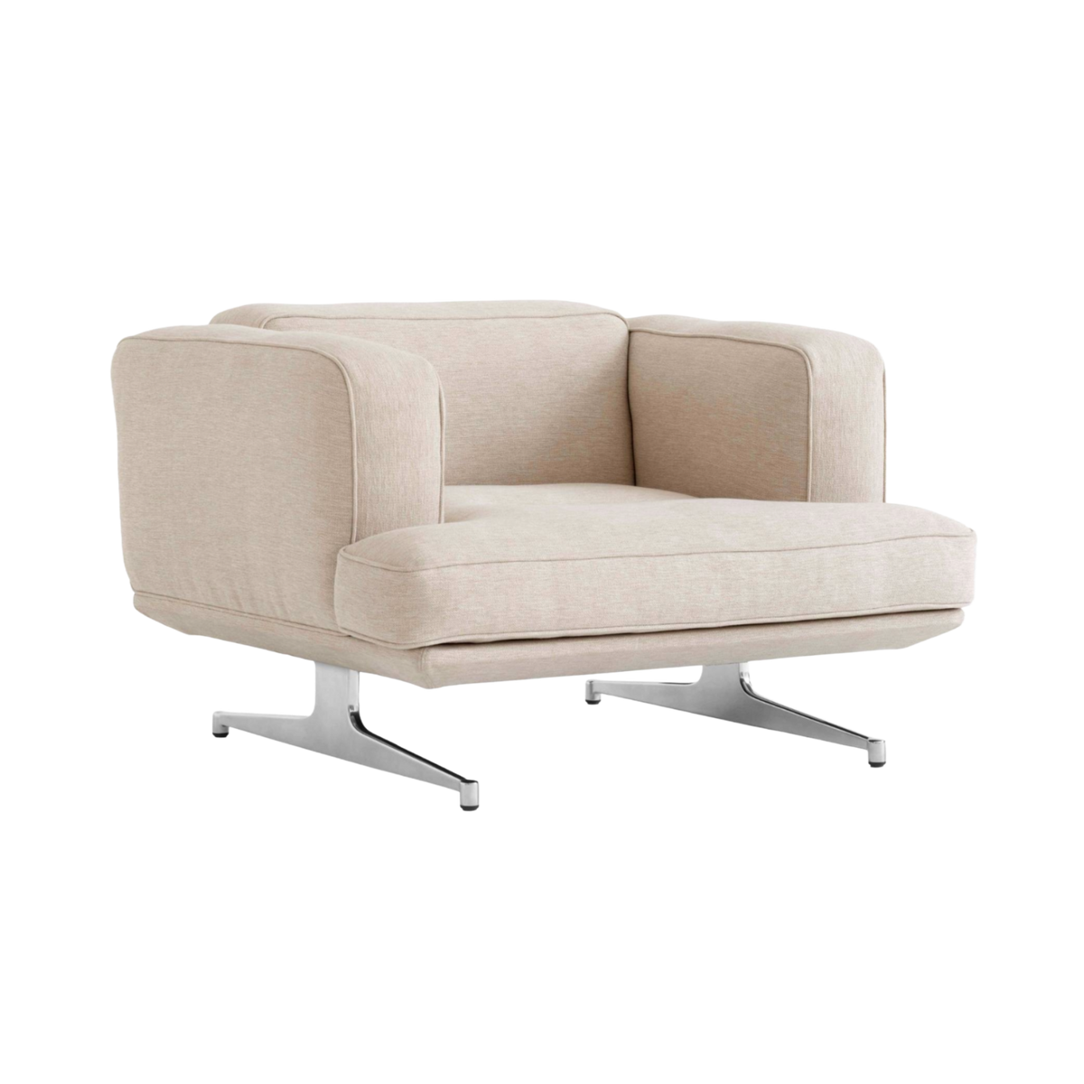 Fauteuil INLAND AV21 gestoffeerd met een aluminium basis