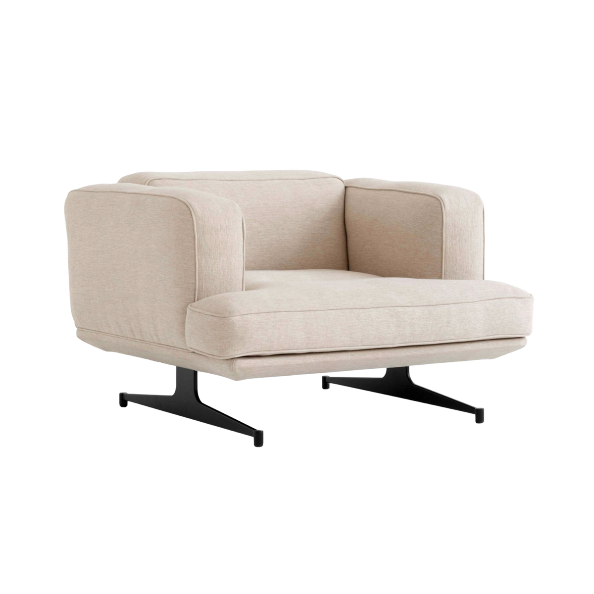 Fauteuil INLAND AV21 gestoffeerd met een zwarte basis