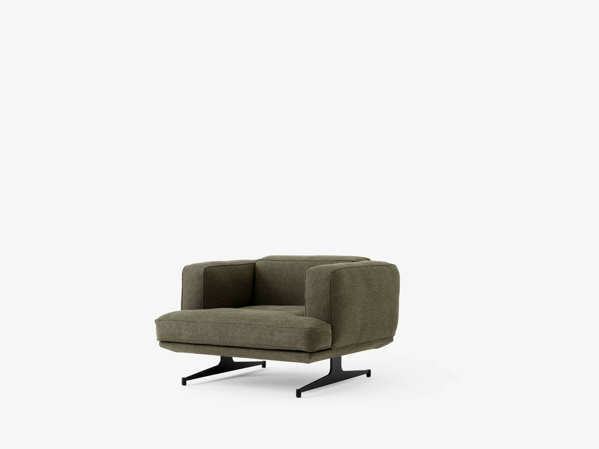 Fauteuil INLAND AV21 gestoffeerd met een zwarte basis