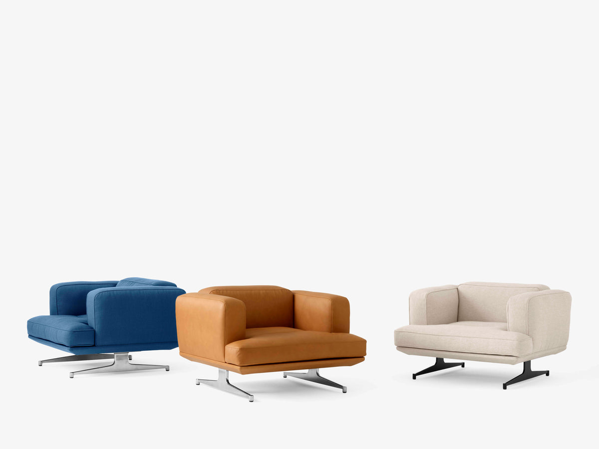 Fauteuil INLAND AV21 gestoffeerd met een zwarte basis