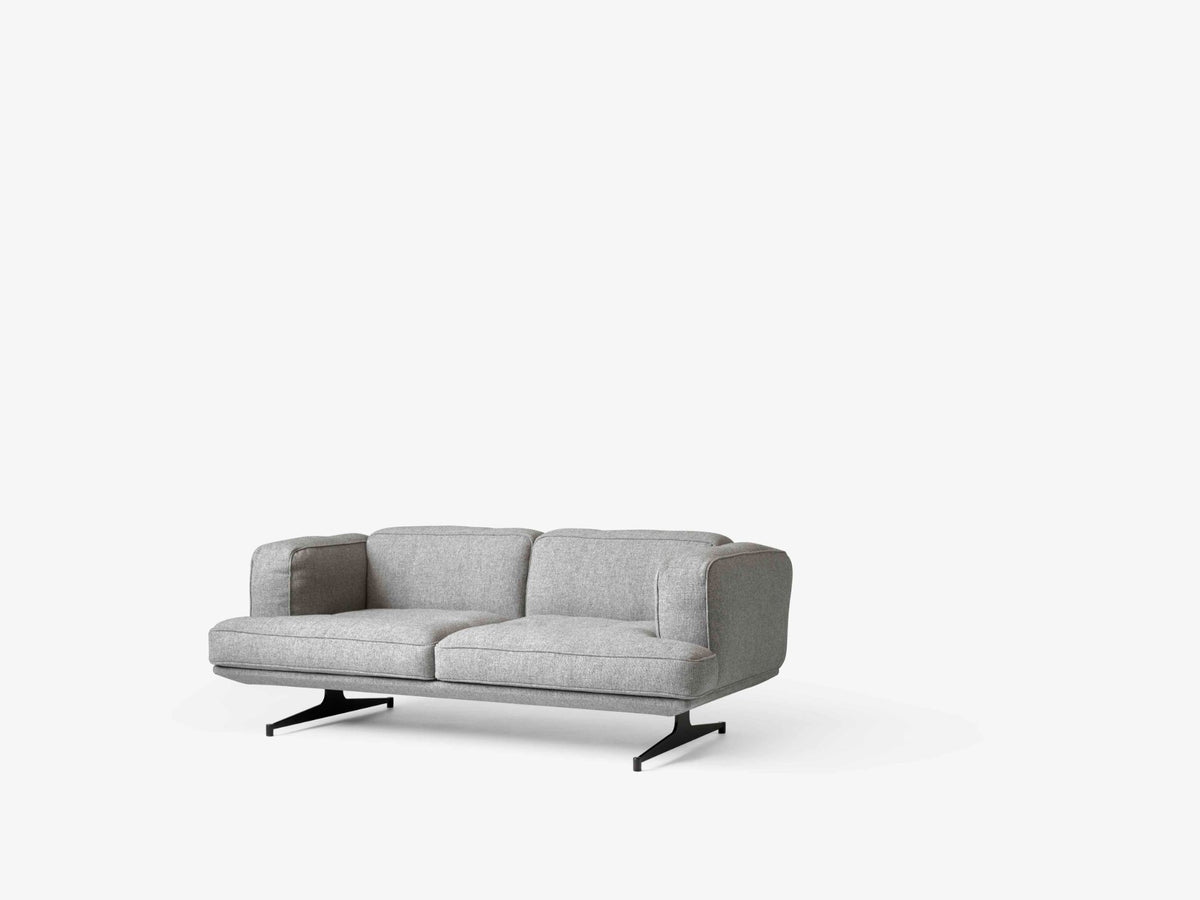 Sofa 2-zits INLAND AV22 gestoffeerd met een zwarte basis