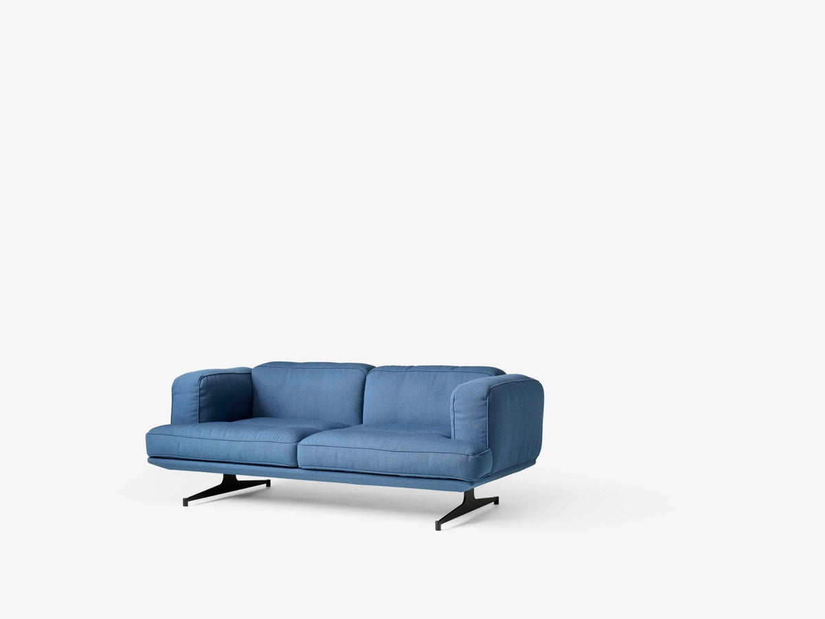 Sofa 2-zits INLAND AV22 gestoffeerd met een zwarte basis