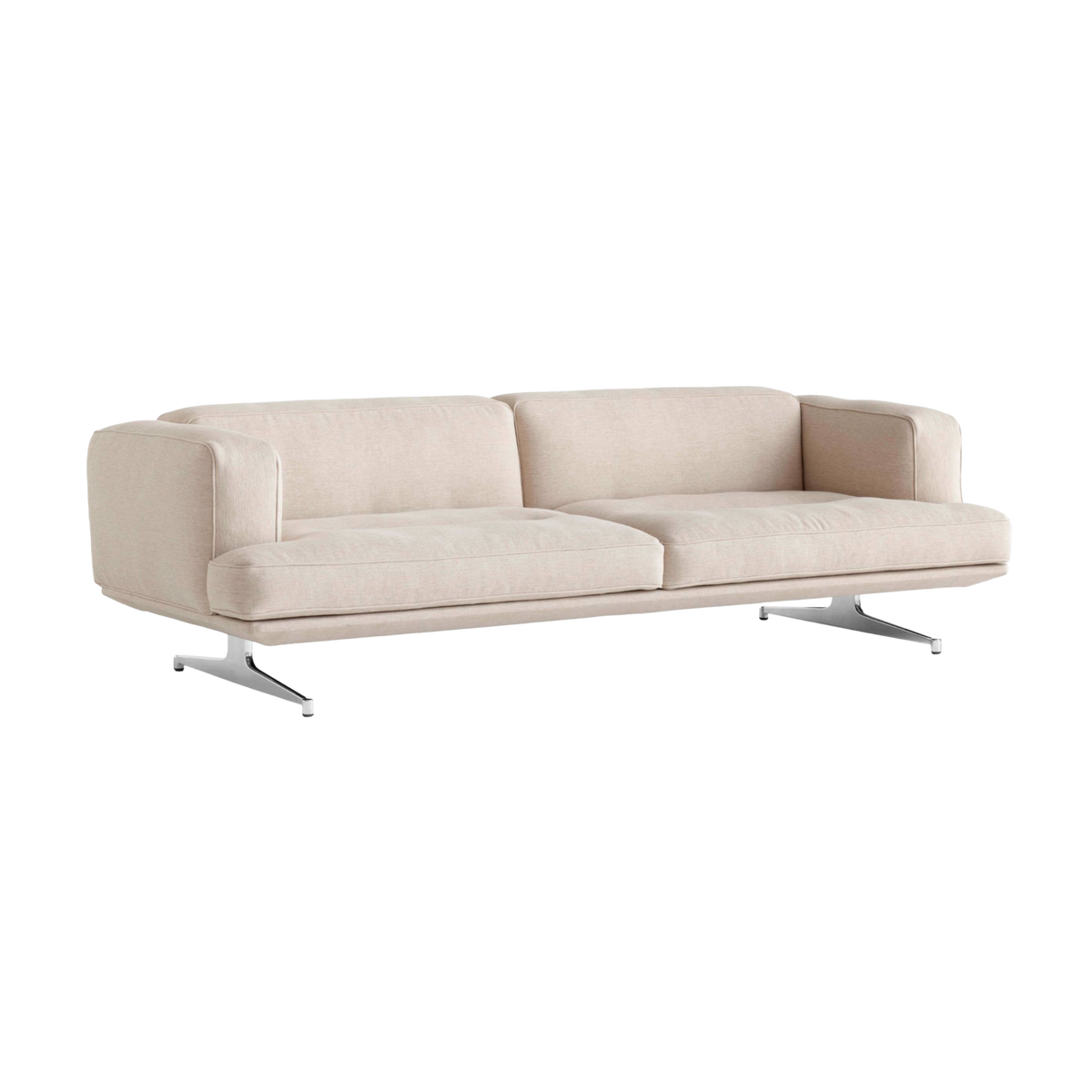 Sofa 3-zits INLAND AV23 gestoffeerd met een aluminium basis