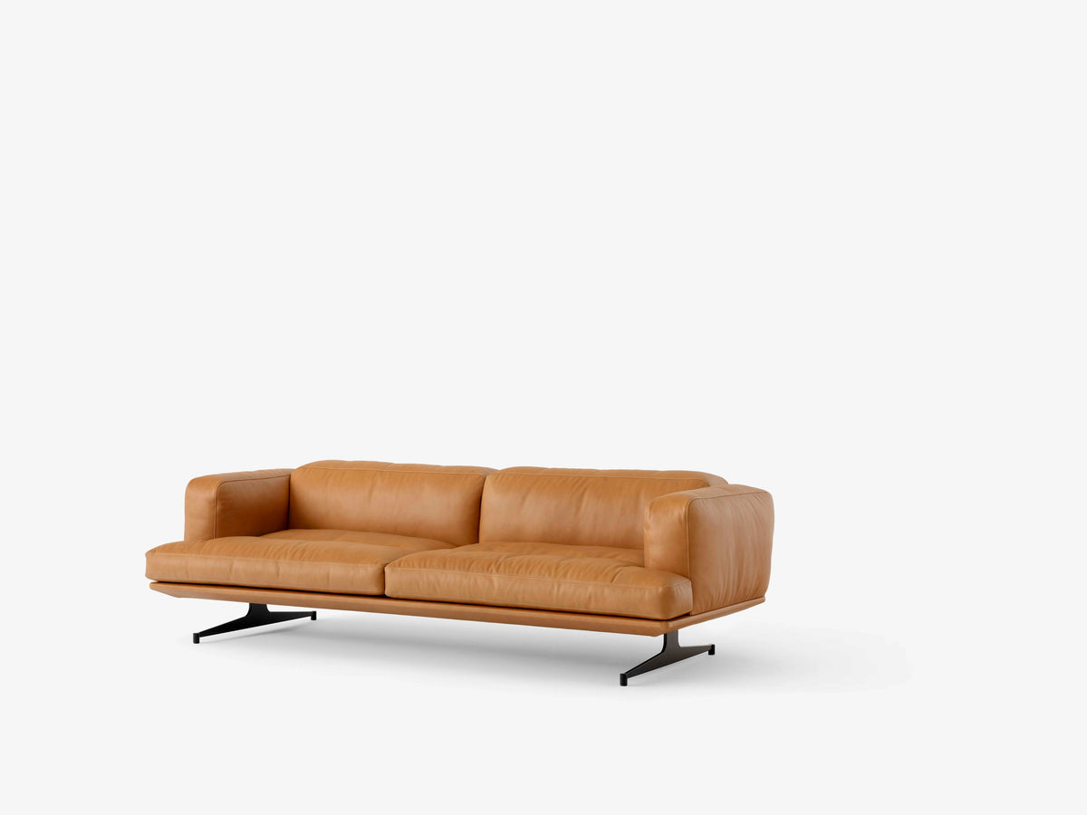 Sofa 3-zits INLAND AV23 gestoffeerd met een zwarte basis