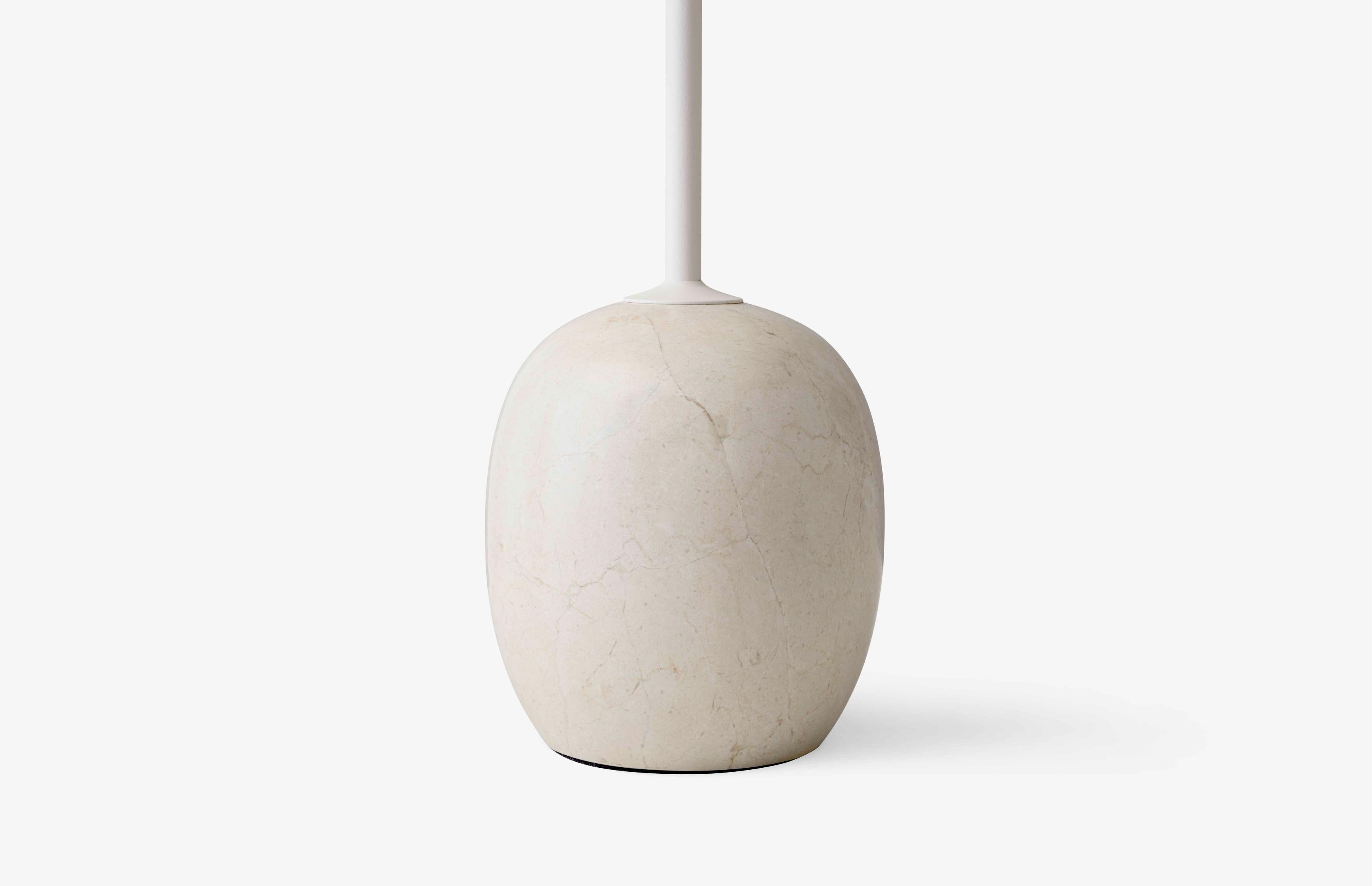 Bijzettafel LATO crème blad met beige marmeren basis