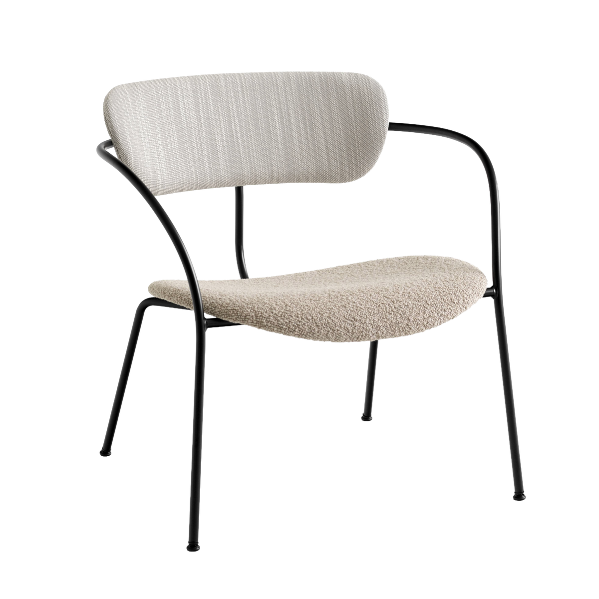Fauteuil met armleuningen PAVILION AV11 gestoffeerd met een zwarte basis