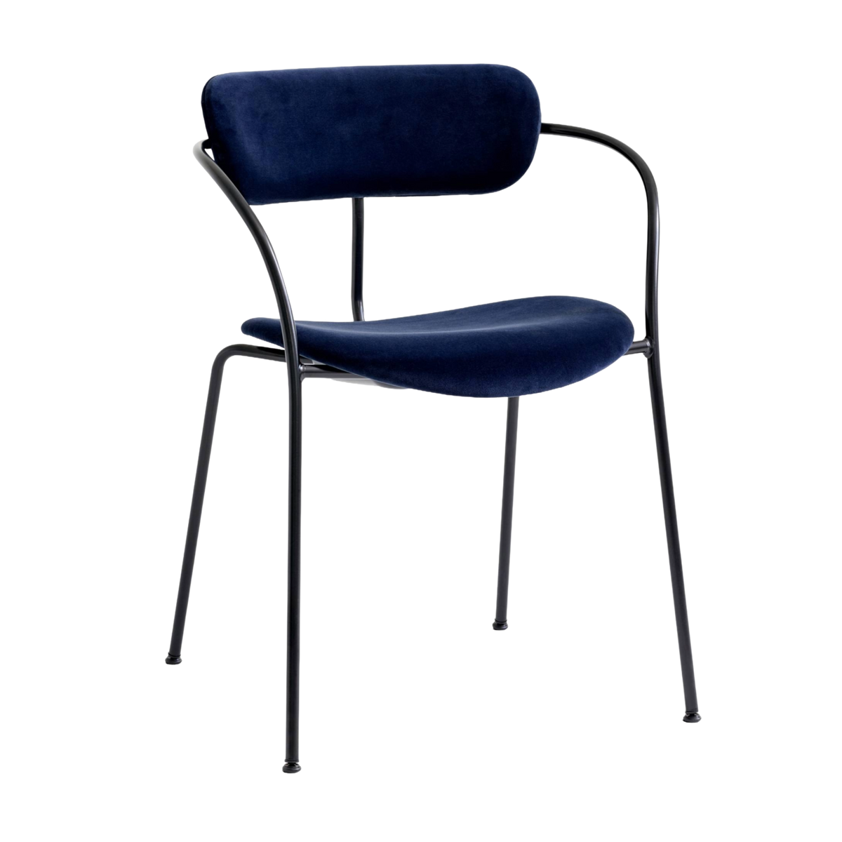 PAVILION AV13 fauteuil met armleuningen, gestoffeerd met een zwarte basis