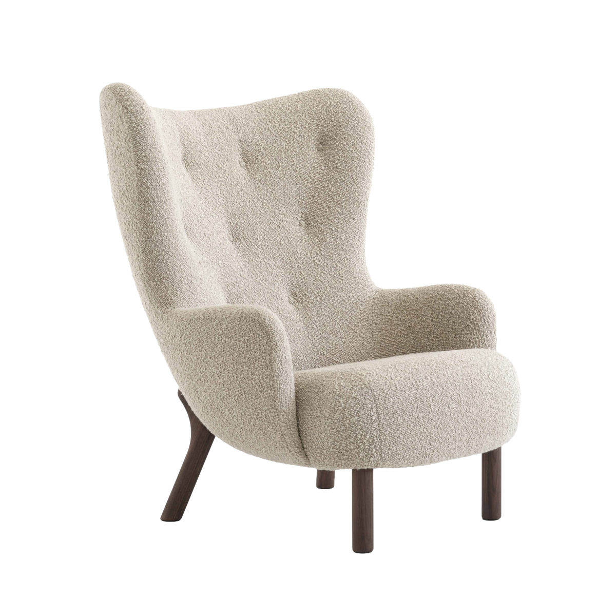 Fauteuil PETRA VB3 gestoffeerd met notenhouten basis