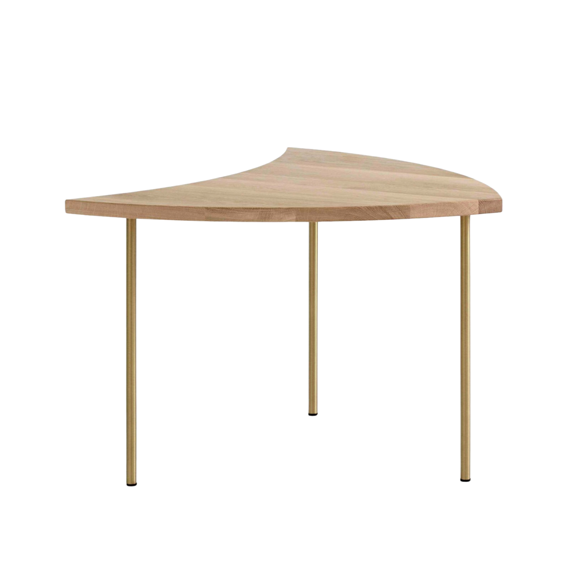 Zijtafel PINWHEEL HM7 geolied eiken met een messing basis