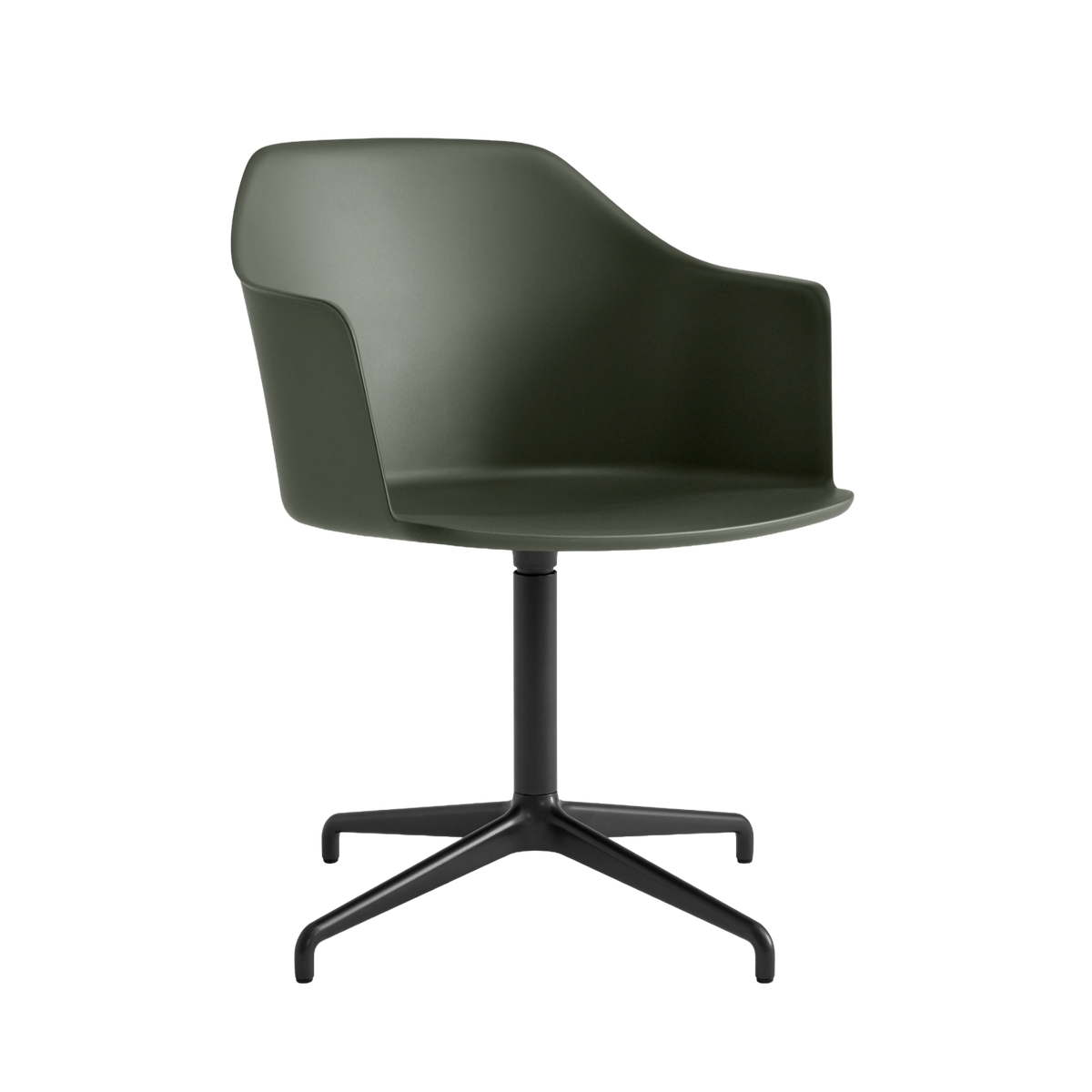 Bureau stoel RELY HW38 donkergroen met een zwarte aluminium basis