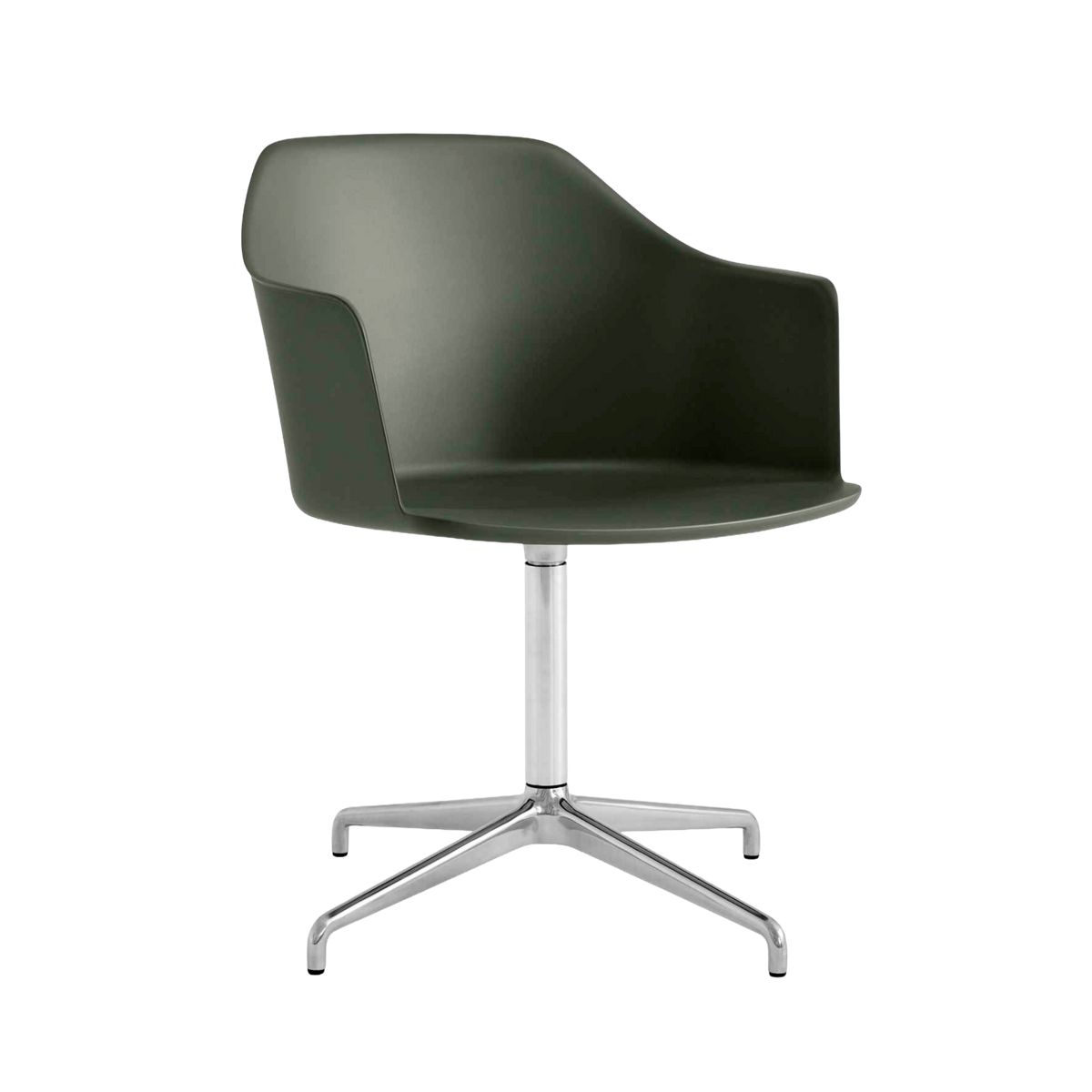 Bureau stoel RELY HW38 donkergroen met een aluminium basis