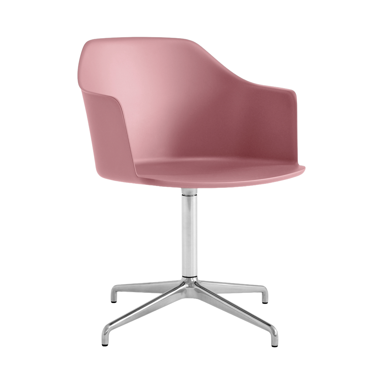 Bureau stoel RELY HW38 lichtroze met een aluminium basis