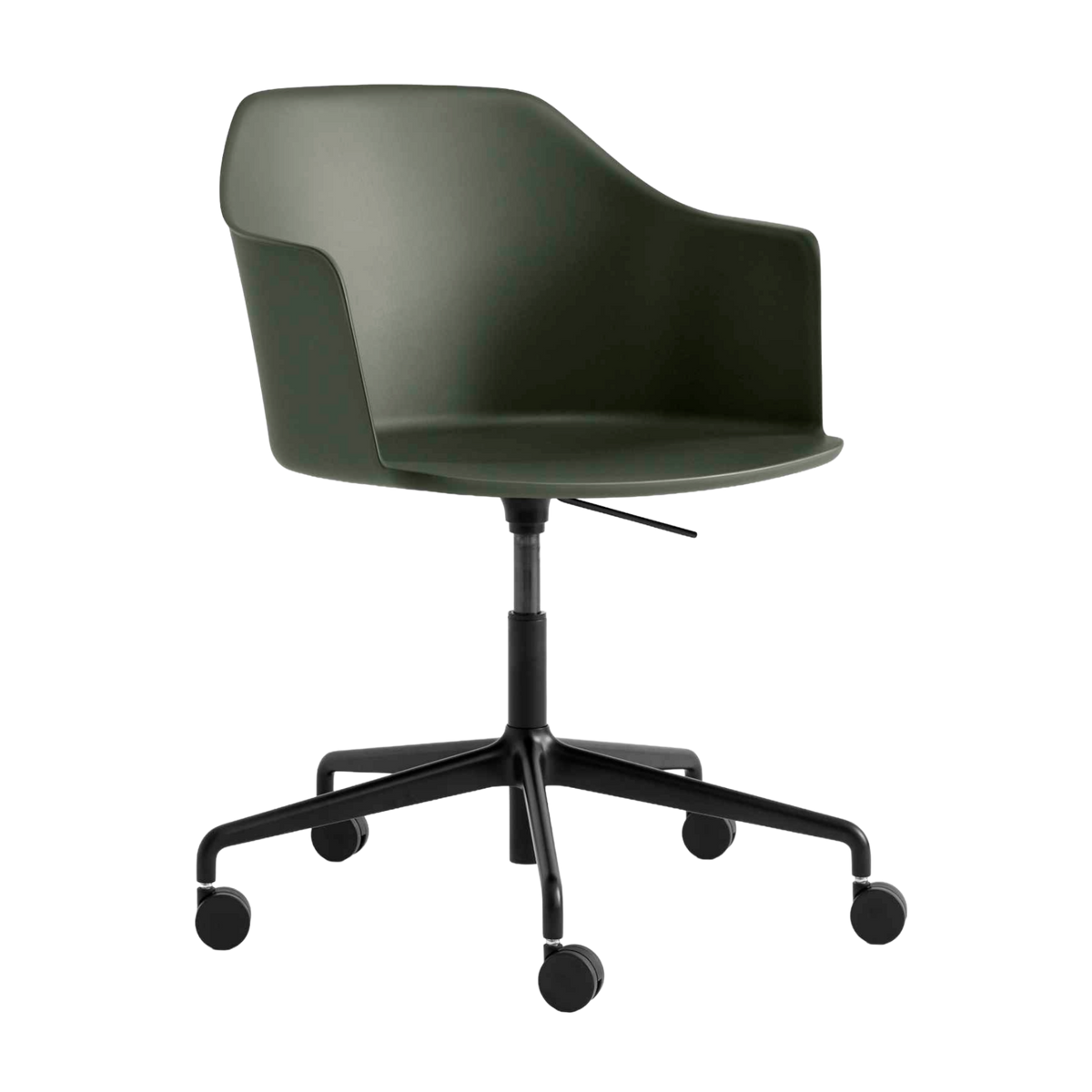 Bureau stoel RELY HW53 donkergroen met zwarte aluminium basis