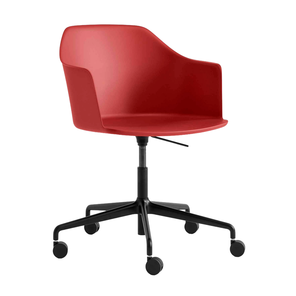 Bureau stoel RELY HW53 rood met zwarte aluminium basis