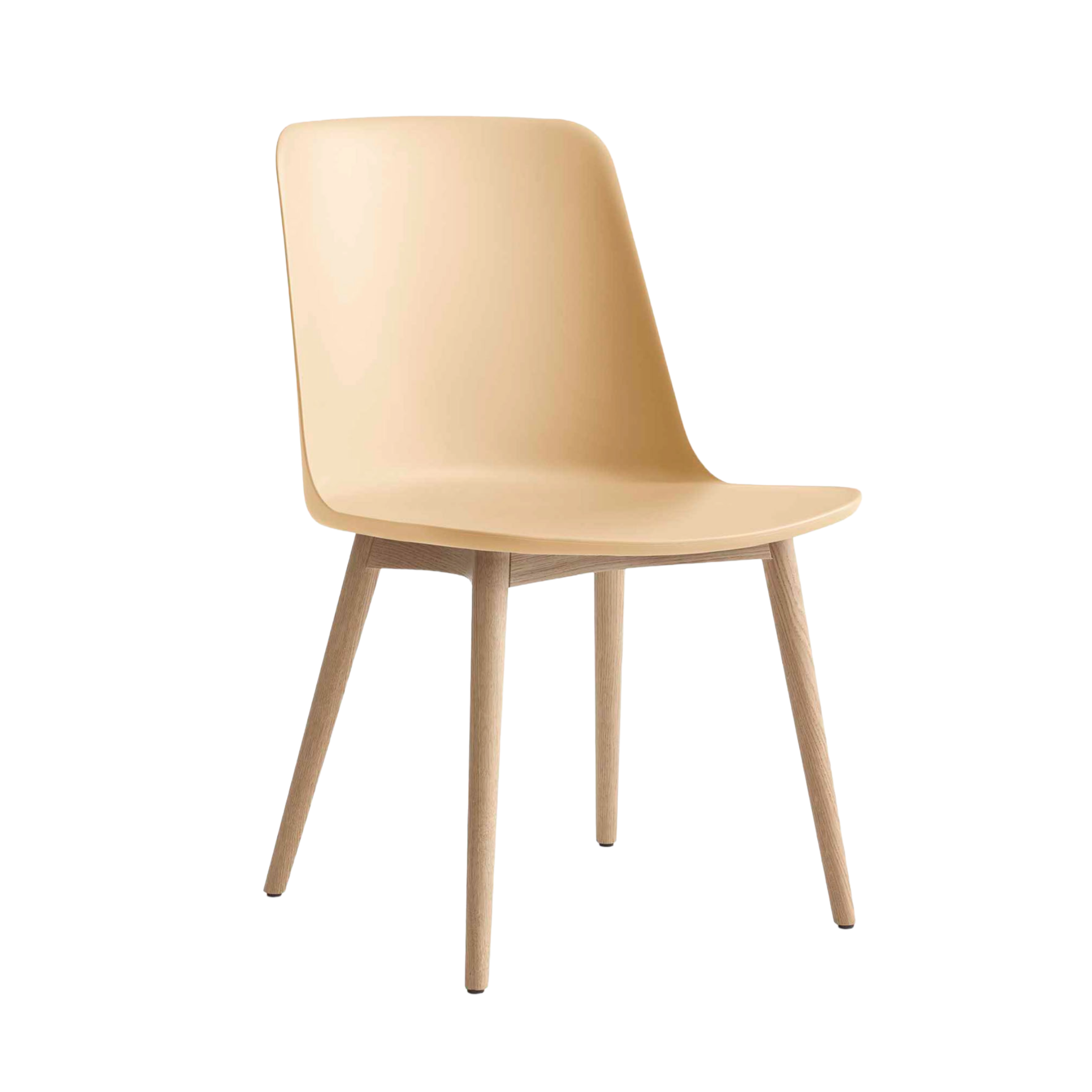 Stoel RELY HW71 zandkleurig met een eiken basis