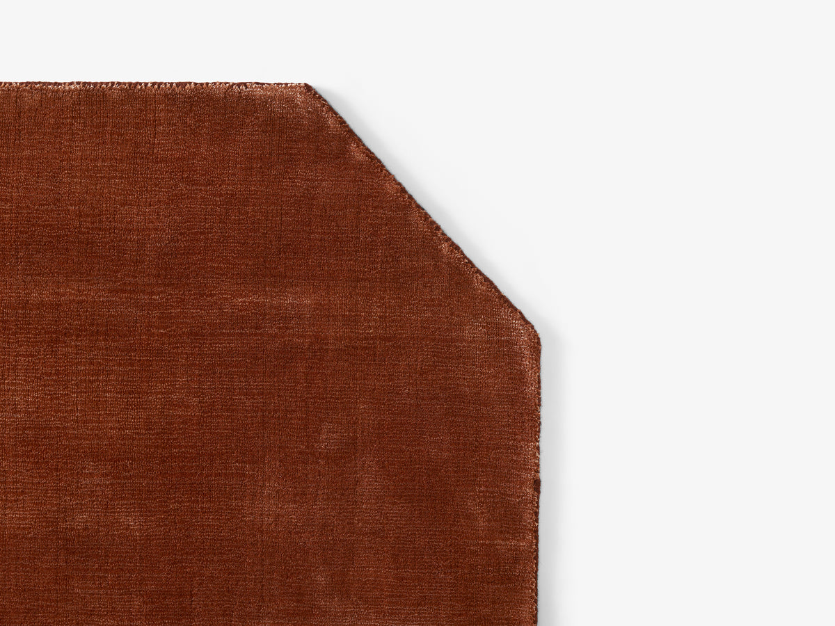 Vierkante vloerkleed met afgeronde hoeken THE MOOR gedempt rood