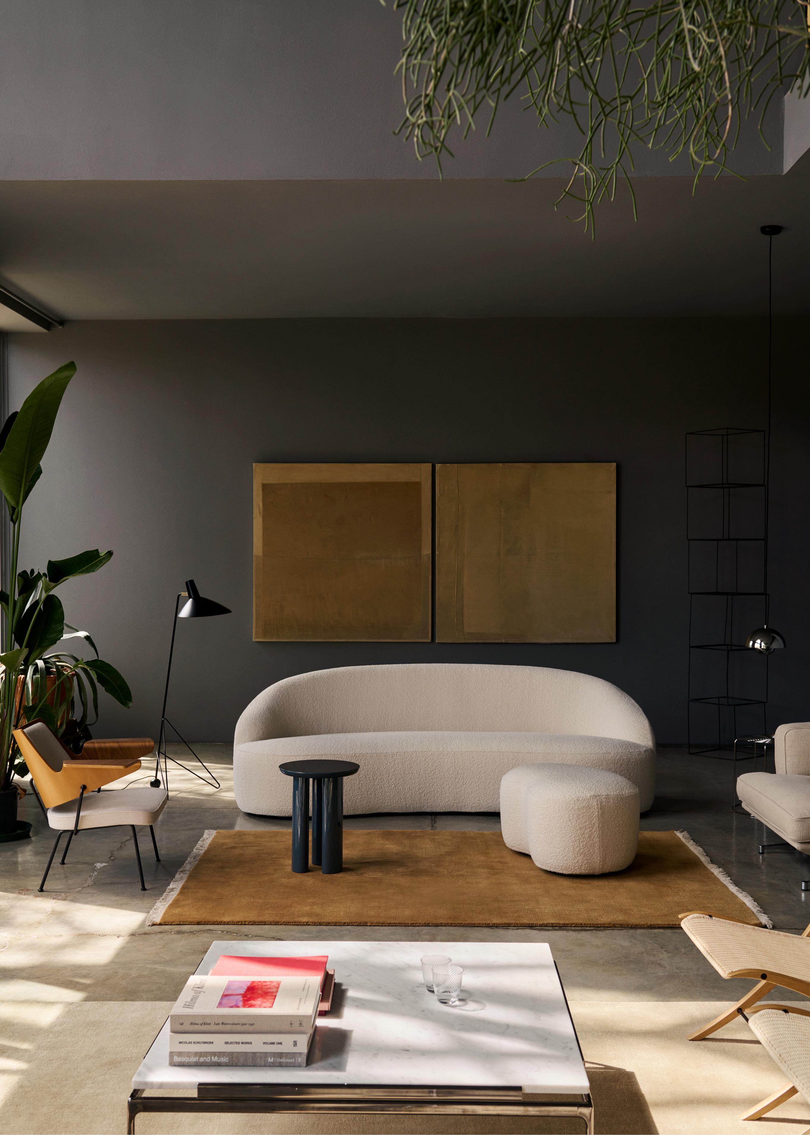Vierkante salontafel SETT LN13 met rookglas blad en verchroomde basis